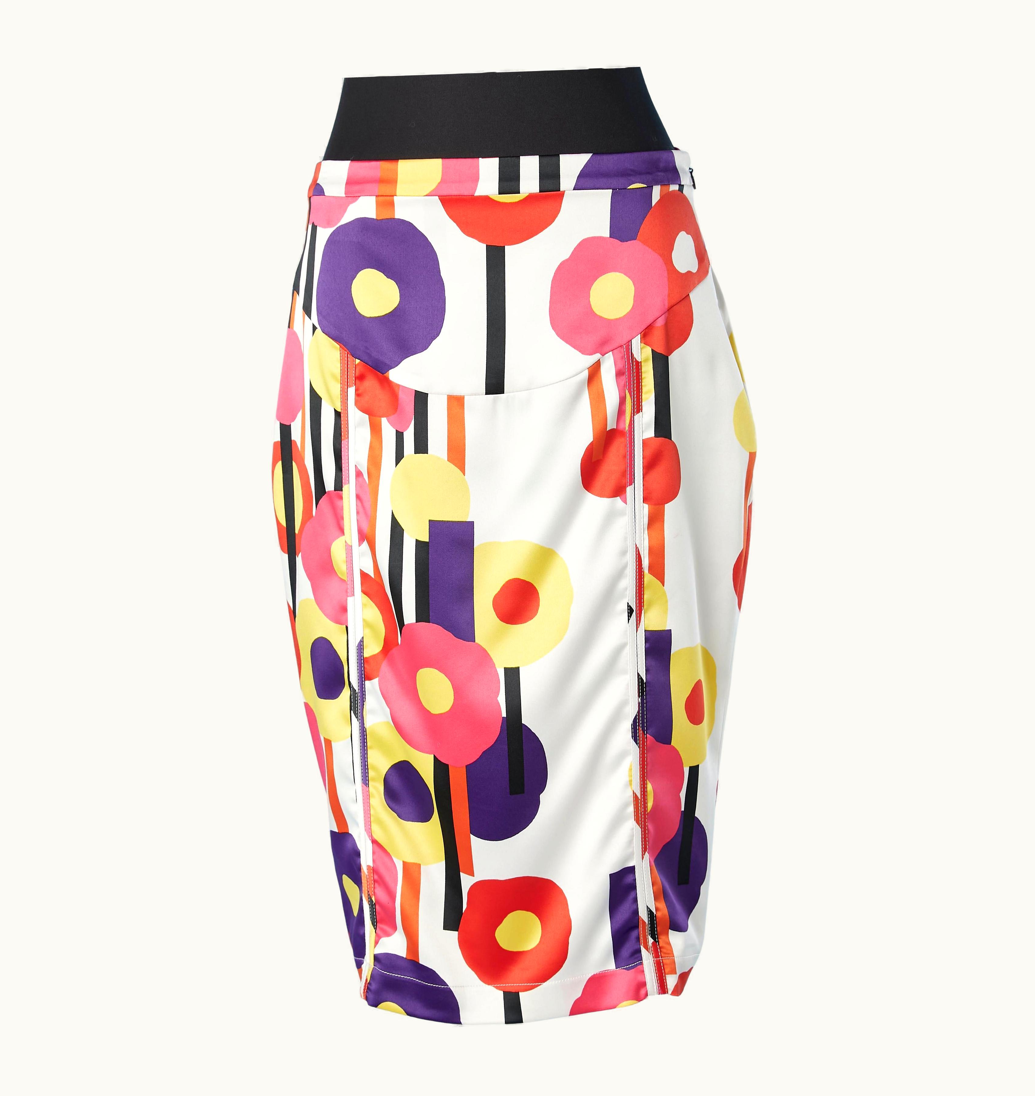 Just Cavalli Multicolor Flower Print Pencil Skirt Just Cavalli