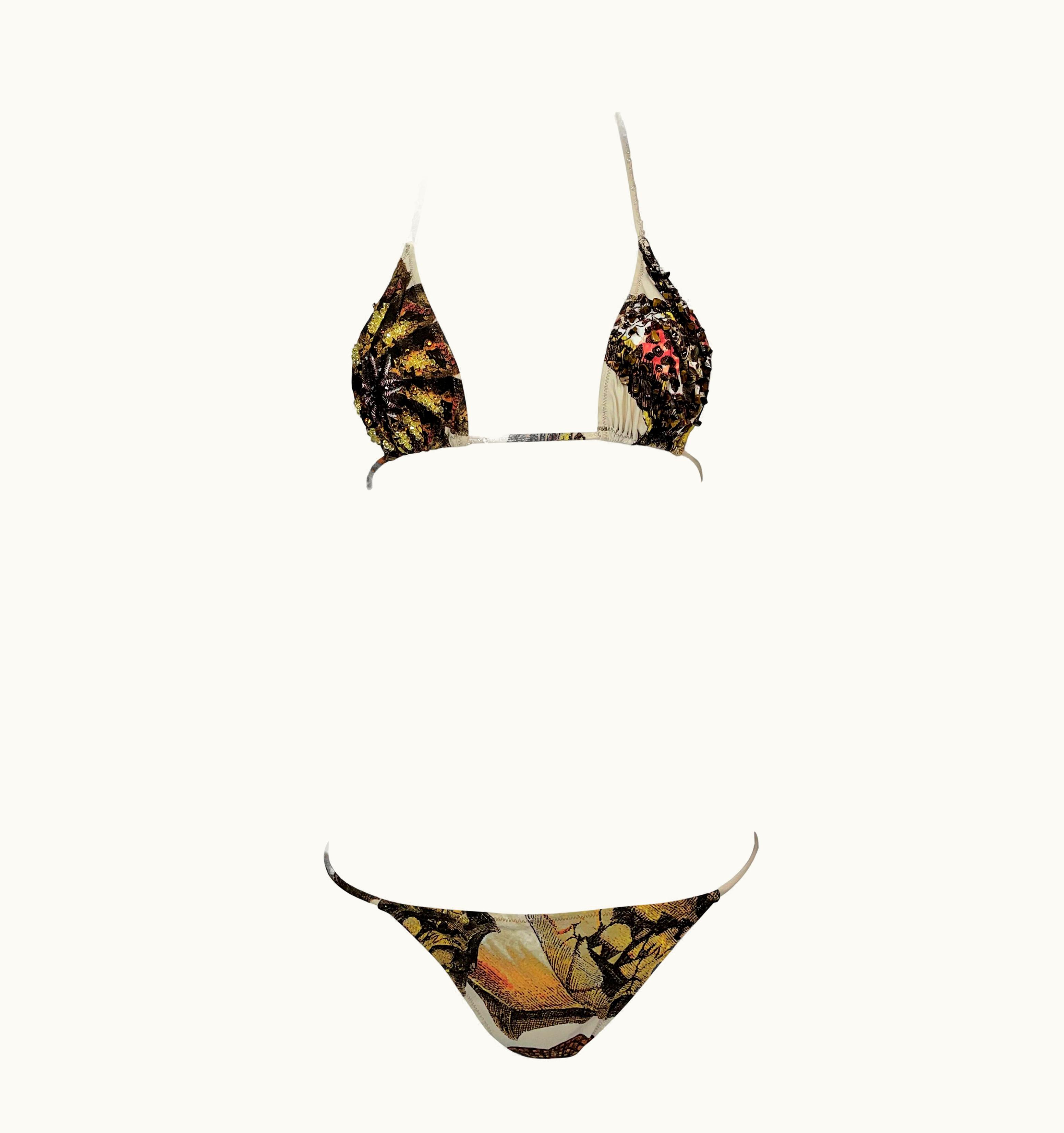 Roberto Cavalli S/S 2005 Roberto Cavalli Beaded Seashells Ivory Bikini