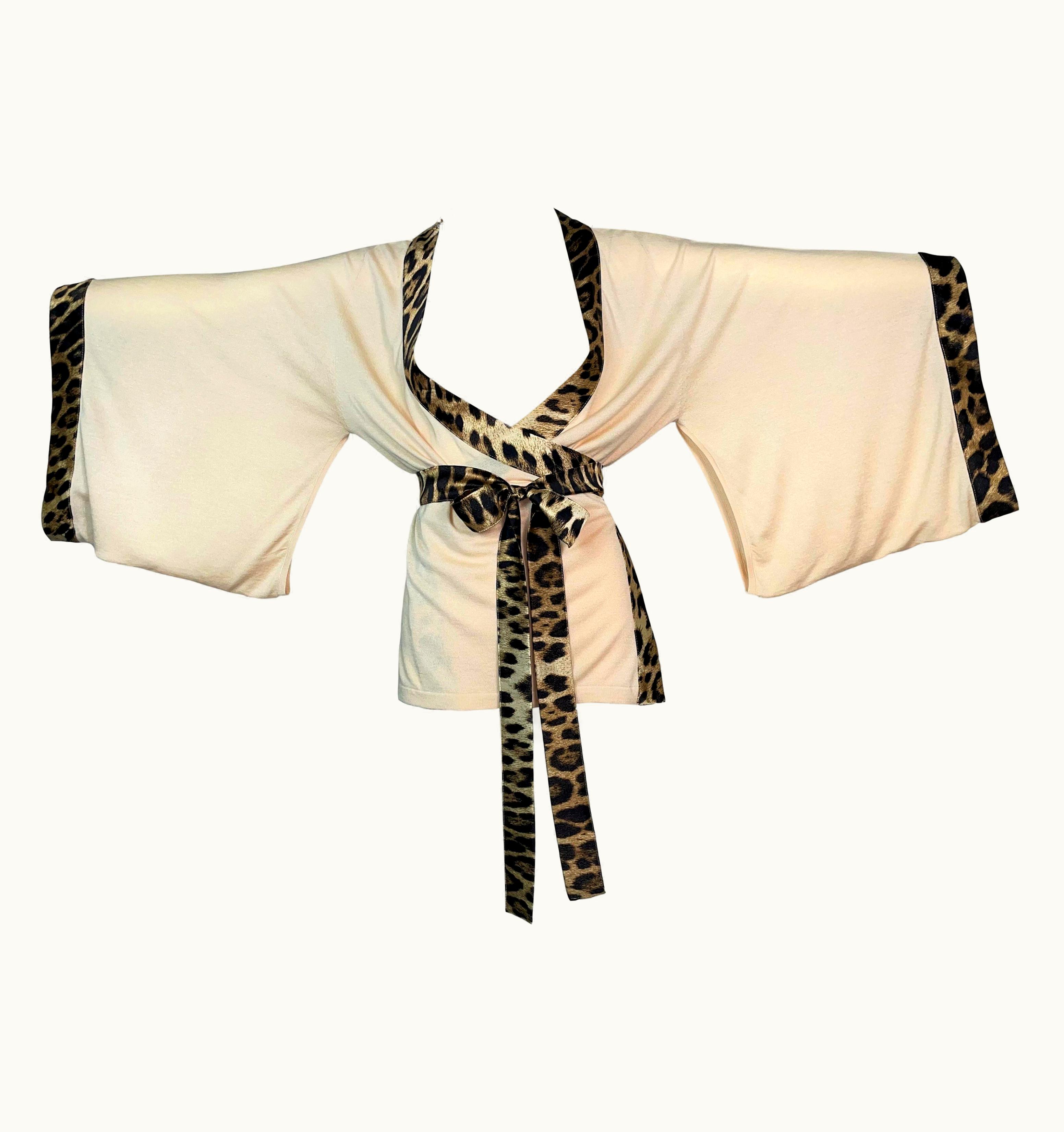 Roberto Cavalli 2006 Roberto Cavalli Leopard Silk & Cashmere Kimono Jacket