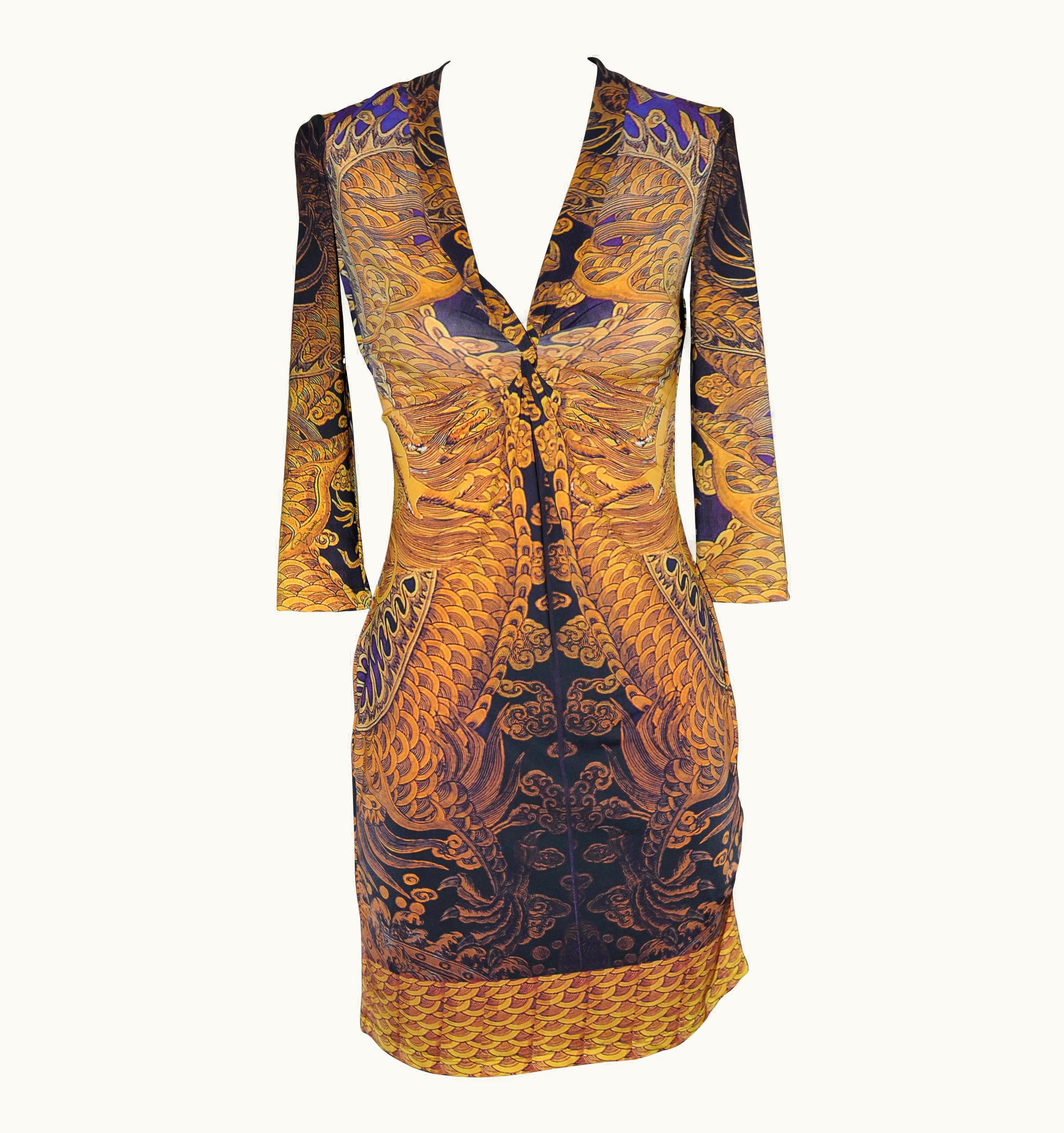 Roberto Cavalli Roberto Cavalli 2009 Baroque Print Dress (42 Itl)