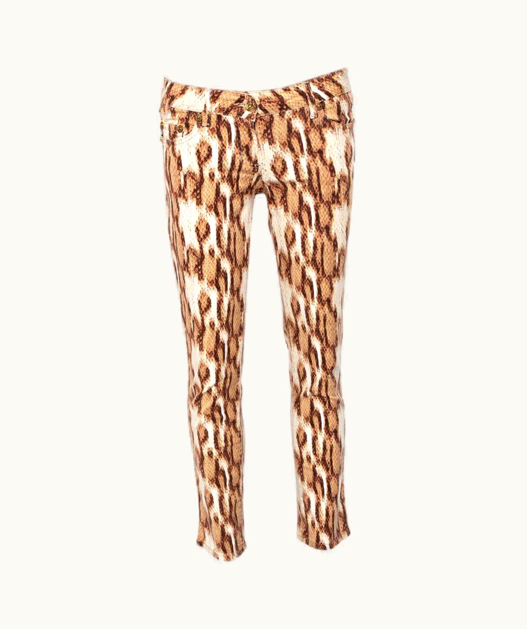 Just Cavalli Just Cavalli Beige Animal Printed Denim Jeans