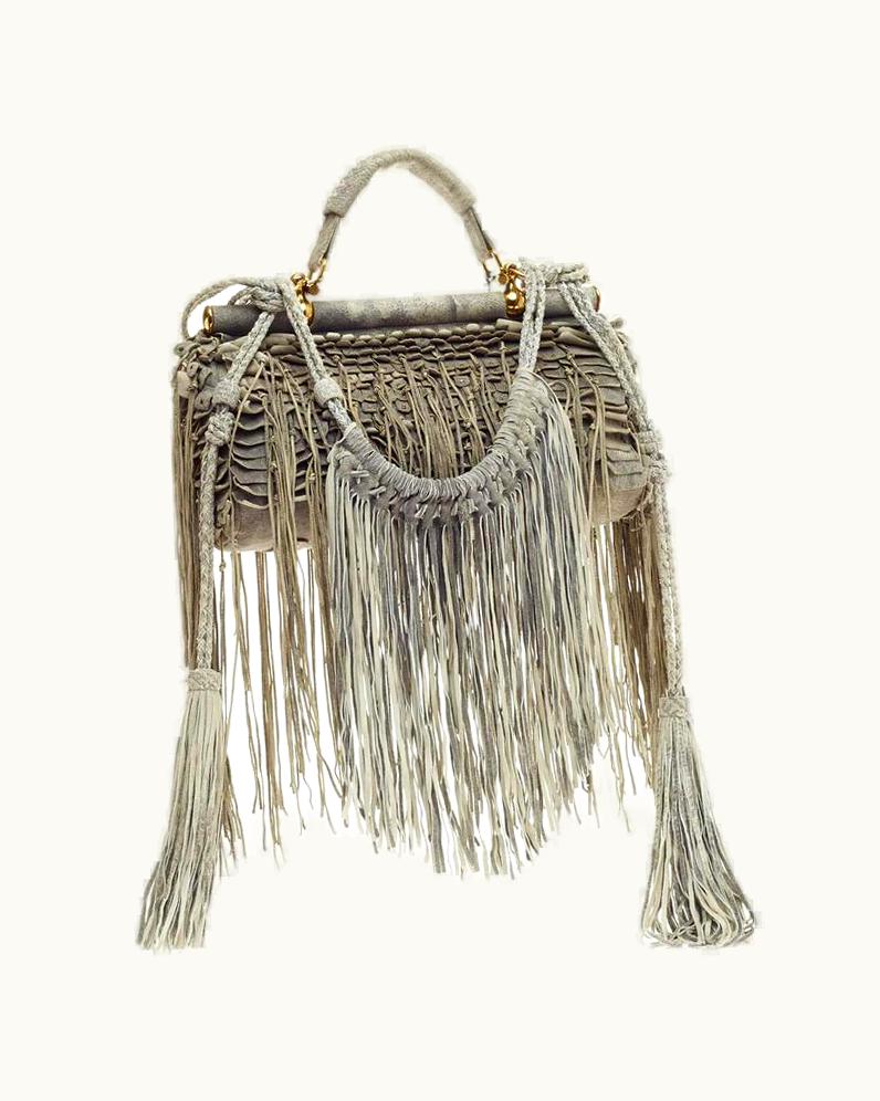 Roberto Cavalli Roberto Cavalli Fringed Doctor Bag Distressed Suede UZ0606627