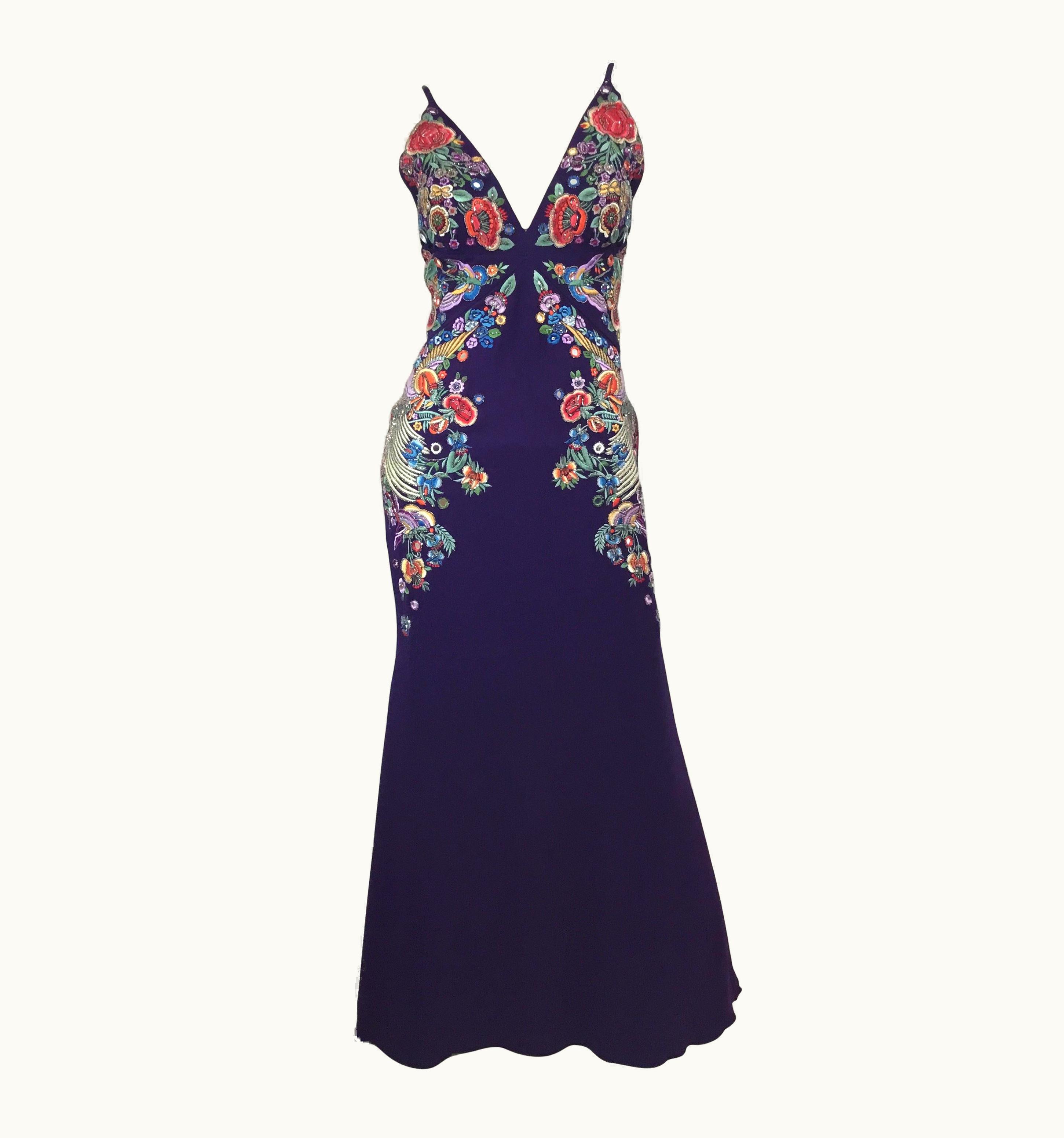 Roberto Cavalli Peter Dundas For Roberto Cavalli Beaded Evening Dress With Minaudiere 2017