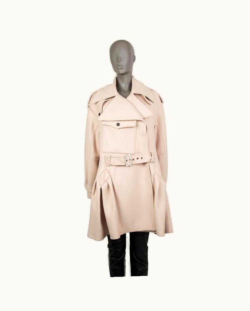 John Galliano John Galliano Cream White Wool Oversized Double Breasted Coat Jacket