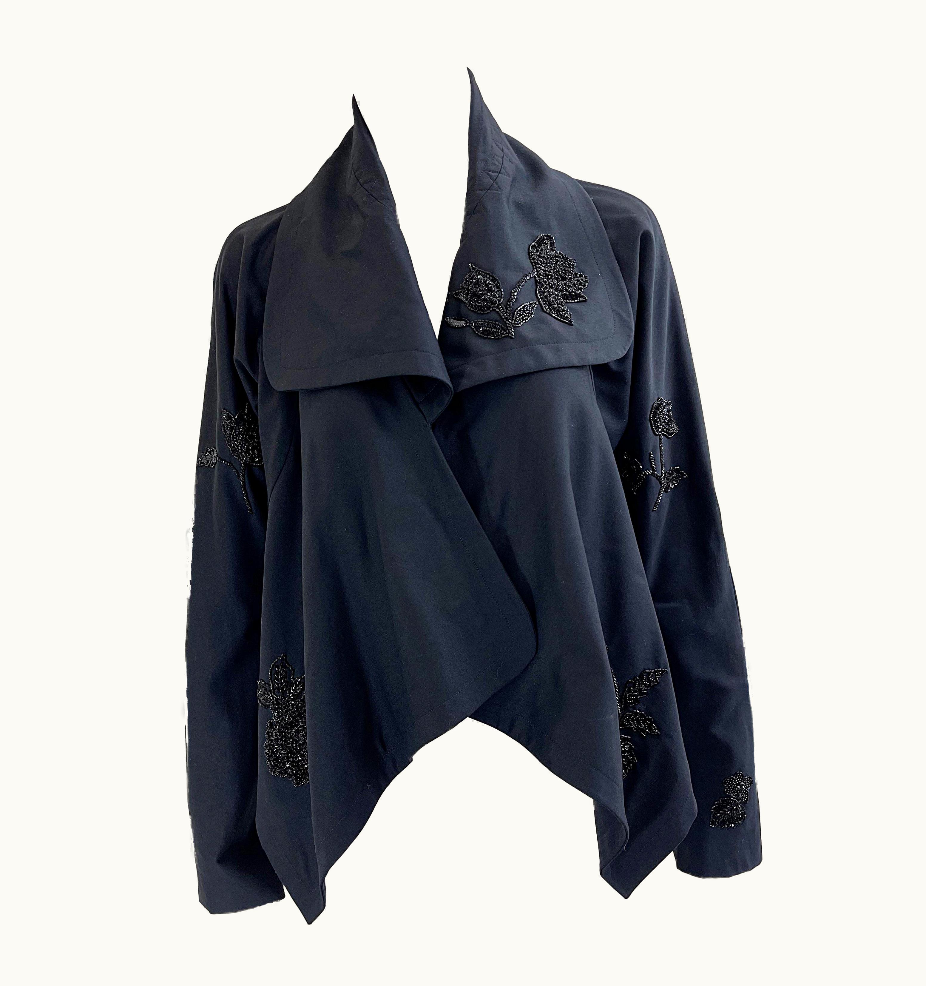 John Galliano Nwt John Galliano Early 2000s Black Beaded Sequin Rayon Y2k Swing Jacket