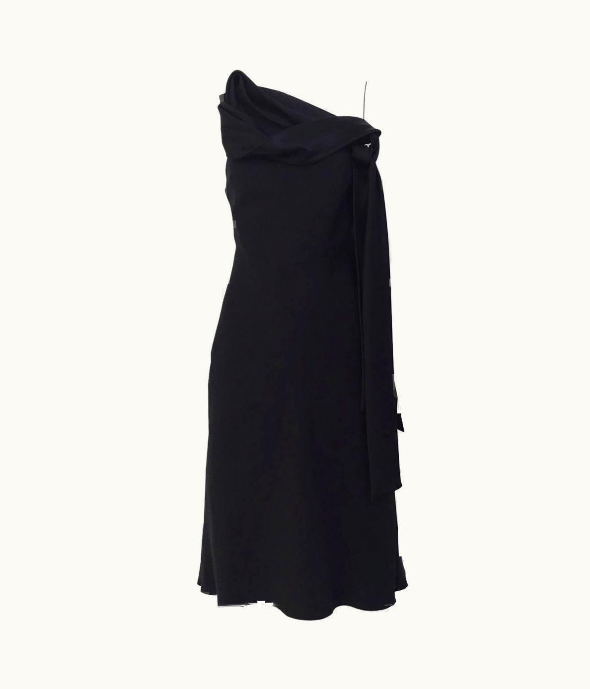 John Galliano 90s John Galliano Black Knot Satin Slip Dress