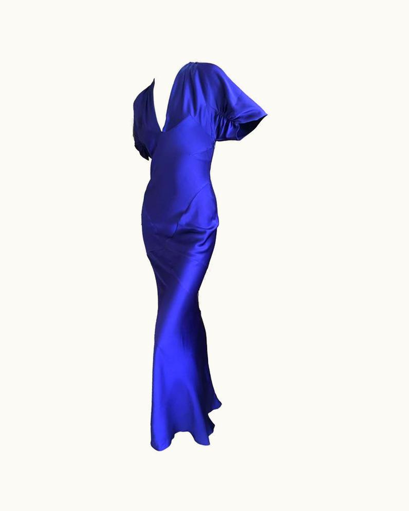 John Galliano John Galliano 1990' Bias Cut Purple Evening Dress