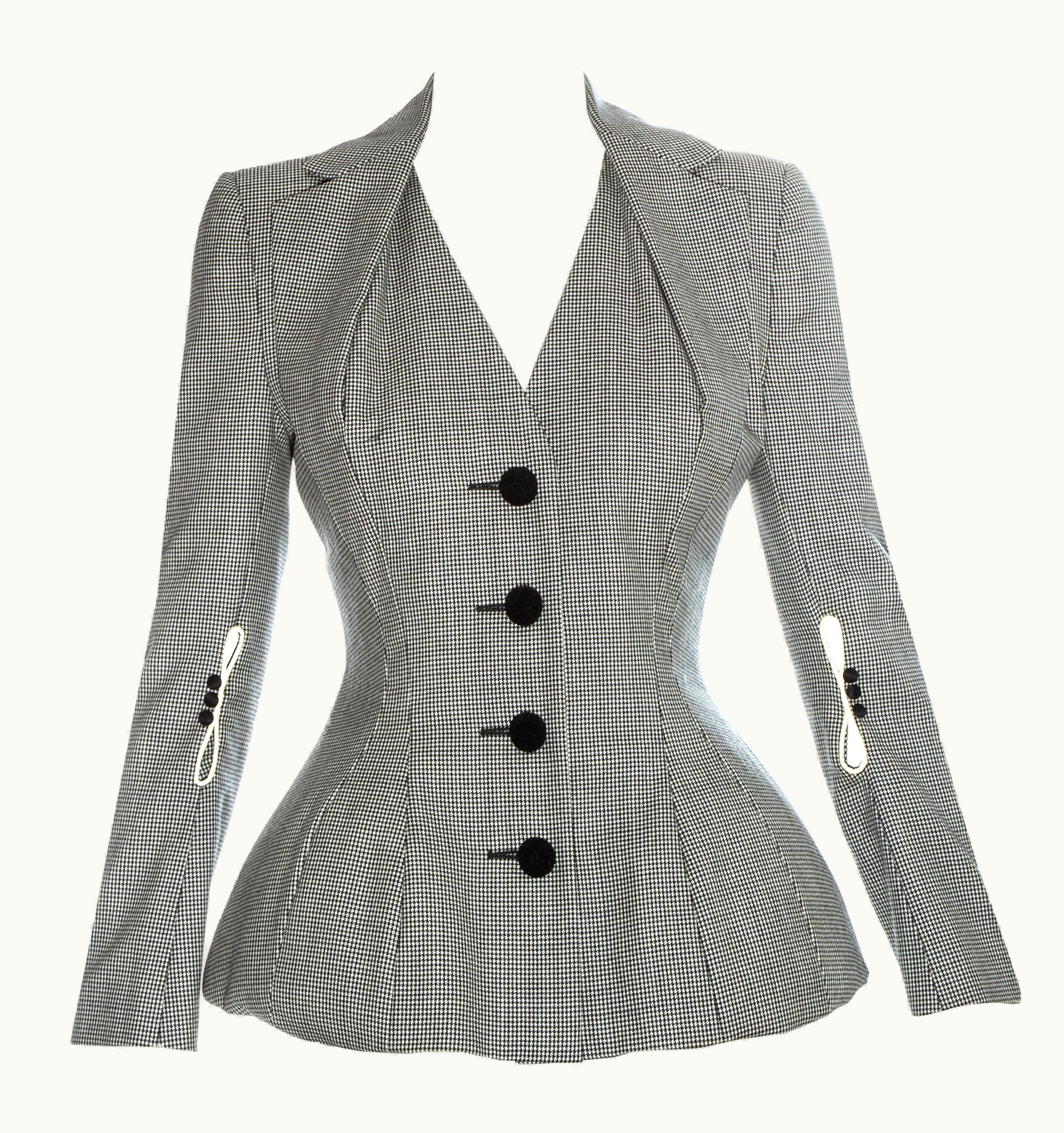 John Galliano John Galliano Hounds Tooth Check Wool Skirt Suit, S/S 1995 UZ0606784