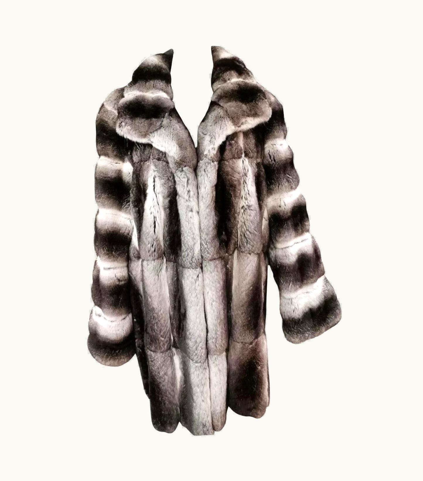 John Galliano Chinchilla Fur Coat (size 16) UZ0606899