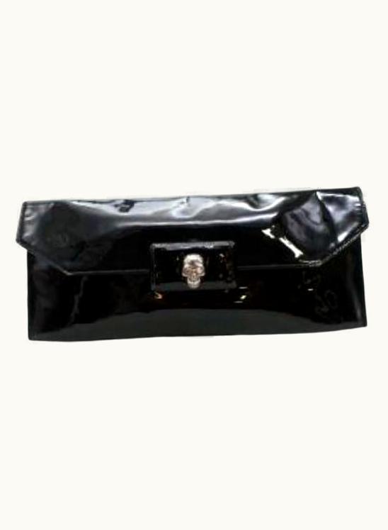 Alexander McQueen Alexander McQueen Black Patent Skull Clutch UZ0606918