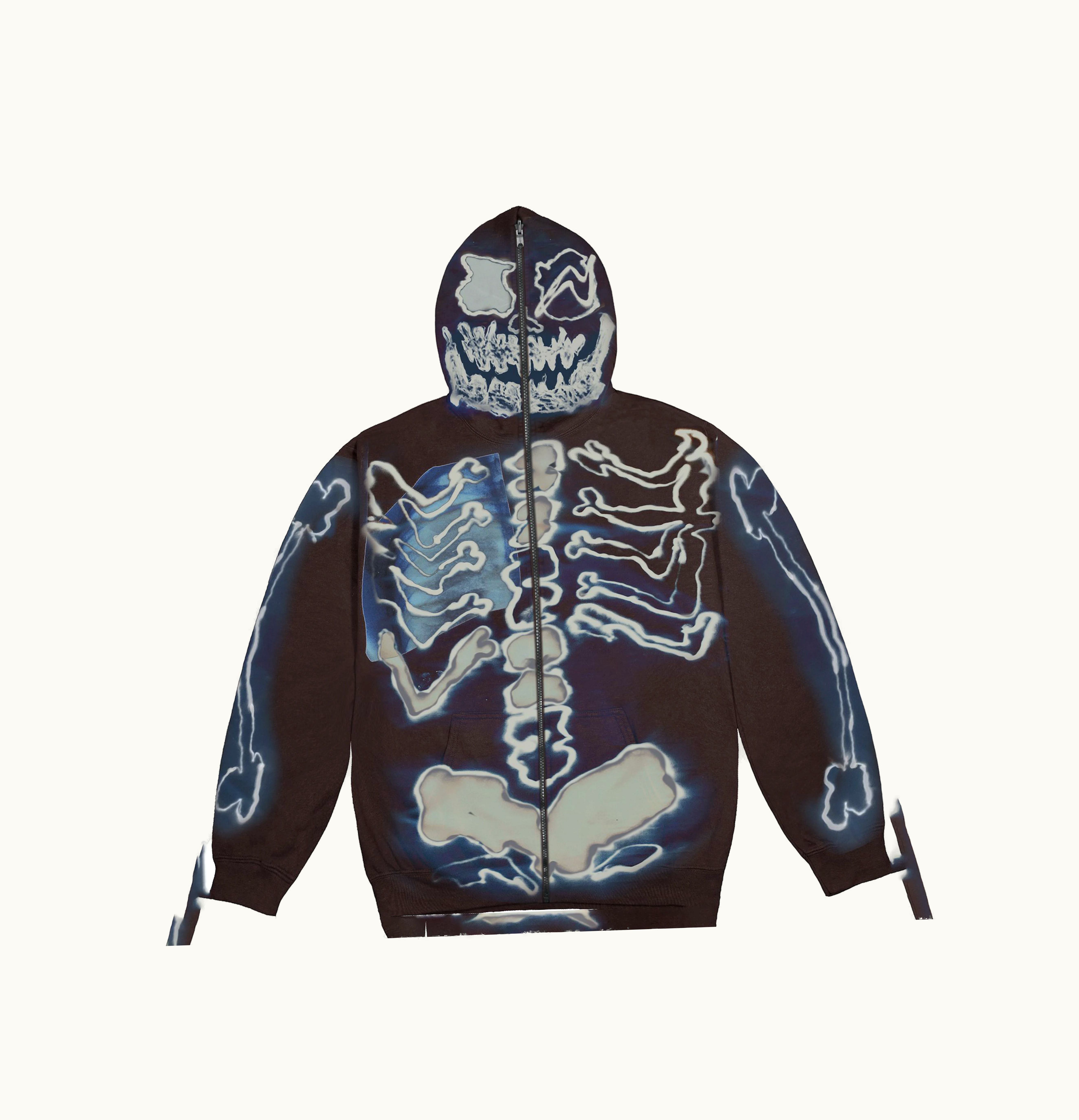 Travis Scott Travis Scott Cactus Jack For Fragment Skeleton Graffiti Full Zip Hoodie Multi
