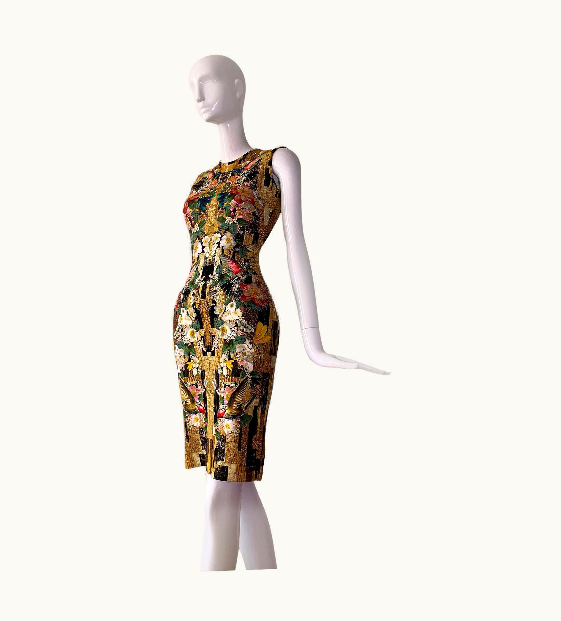 Alexander McQueen Alexander McQueen Hummingbird Dragonfly Floral Fitted Dress