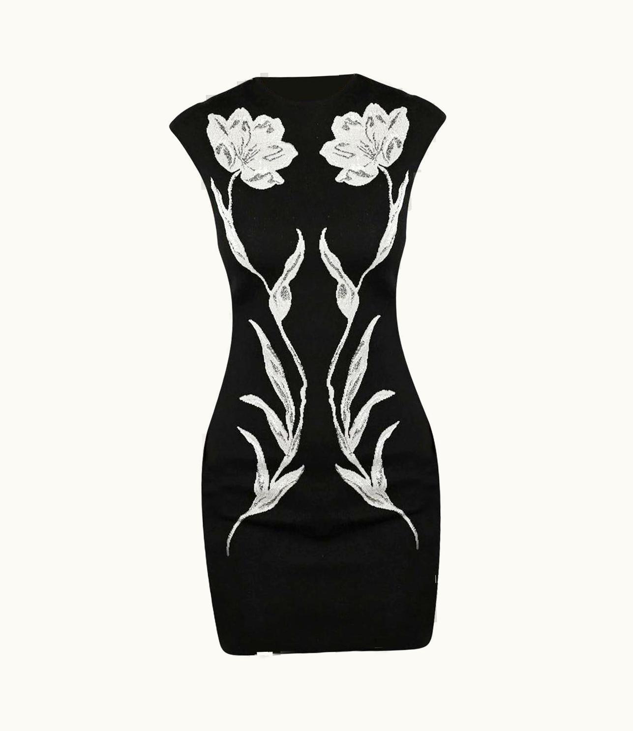 Alexander McQueen Alexander McQueen Black Embroidery Wool Dress