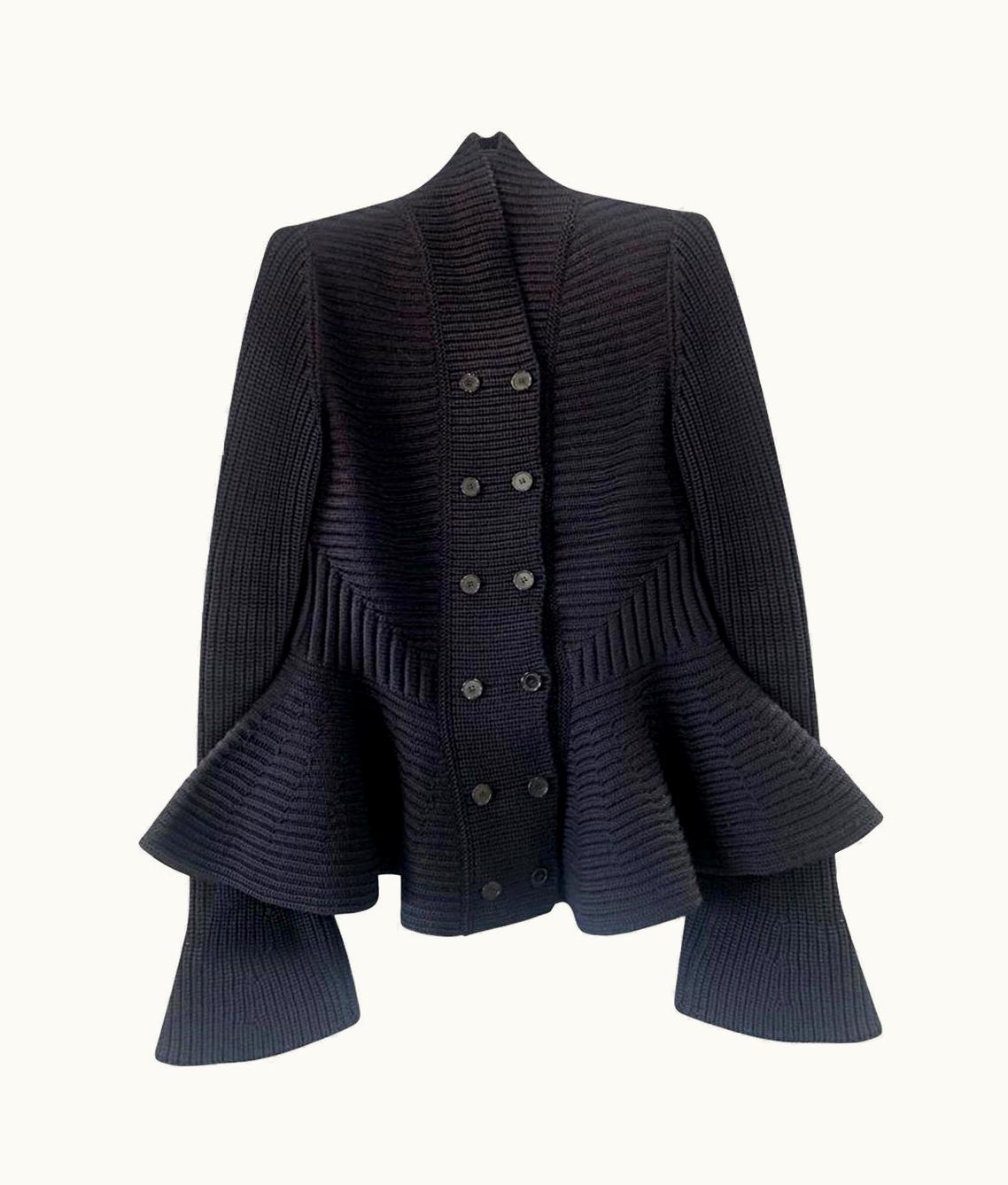 Alexander McQueen Alexander McQueen Black Wool Knit Jacket