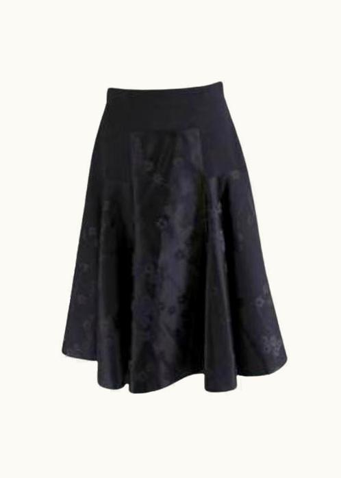 Alexander McQueen Alexander McQueen Floral Jacquard Pattern Black Silk Skirt UZ0607066