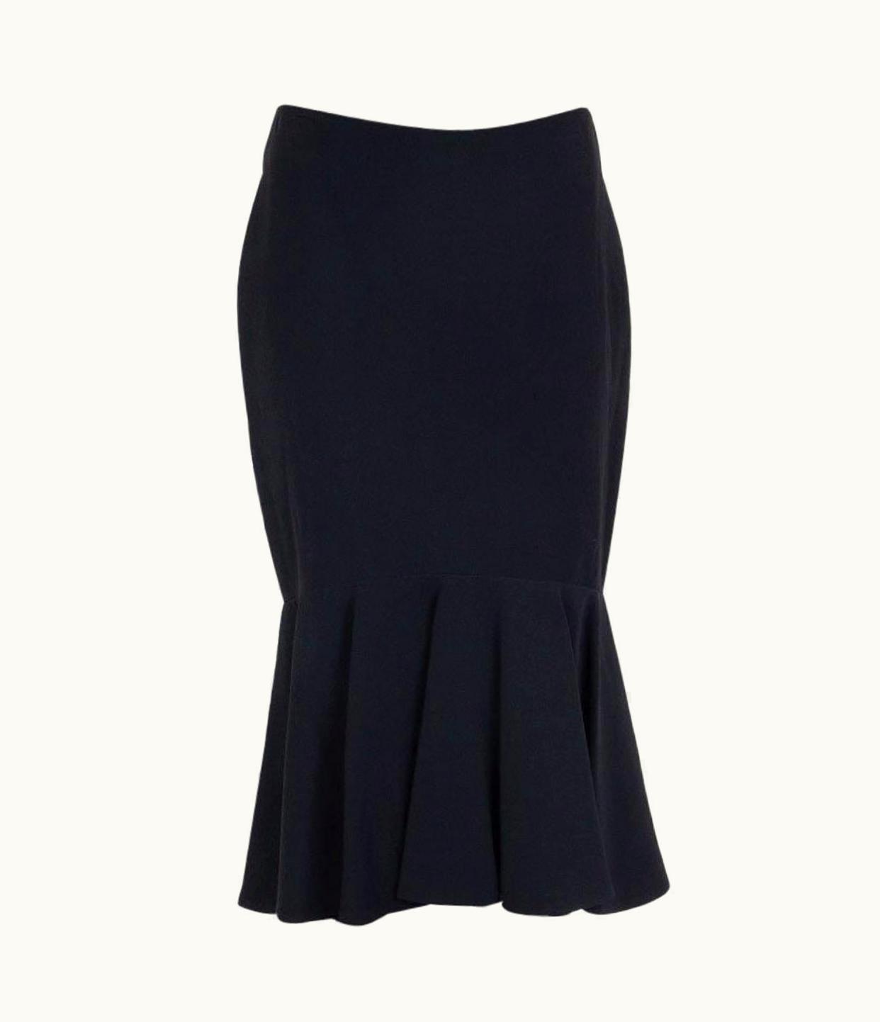 Alexander McQueen Alexander Mcqueen Black Acetate Viscose Trumpet Skirt