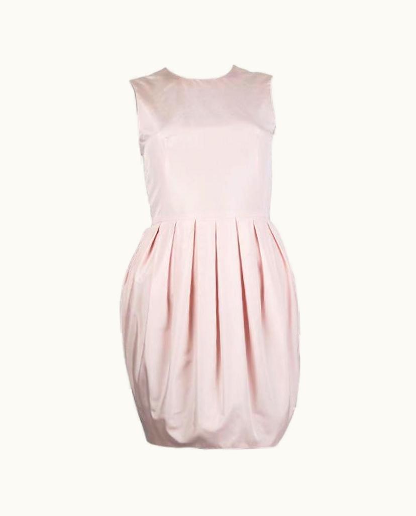 Alexander McQueen Alexander Mcqueen Baby Pink Silk Pleated Balloon Dress