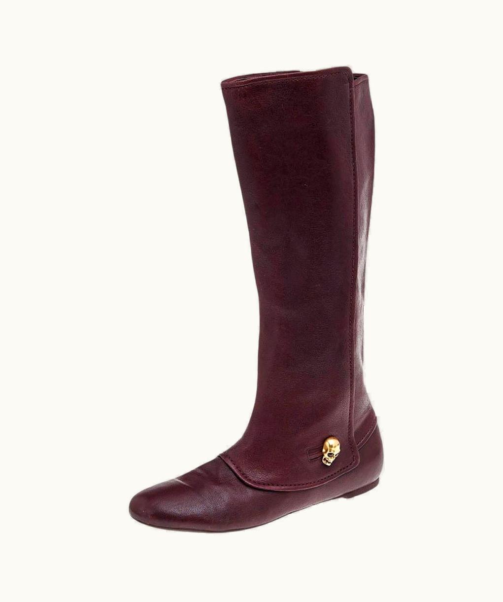 Alexander McQueen Alexander McQueen Brown Leather Knee Length Boots