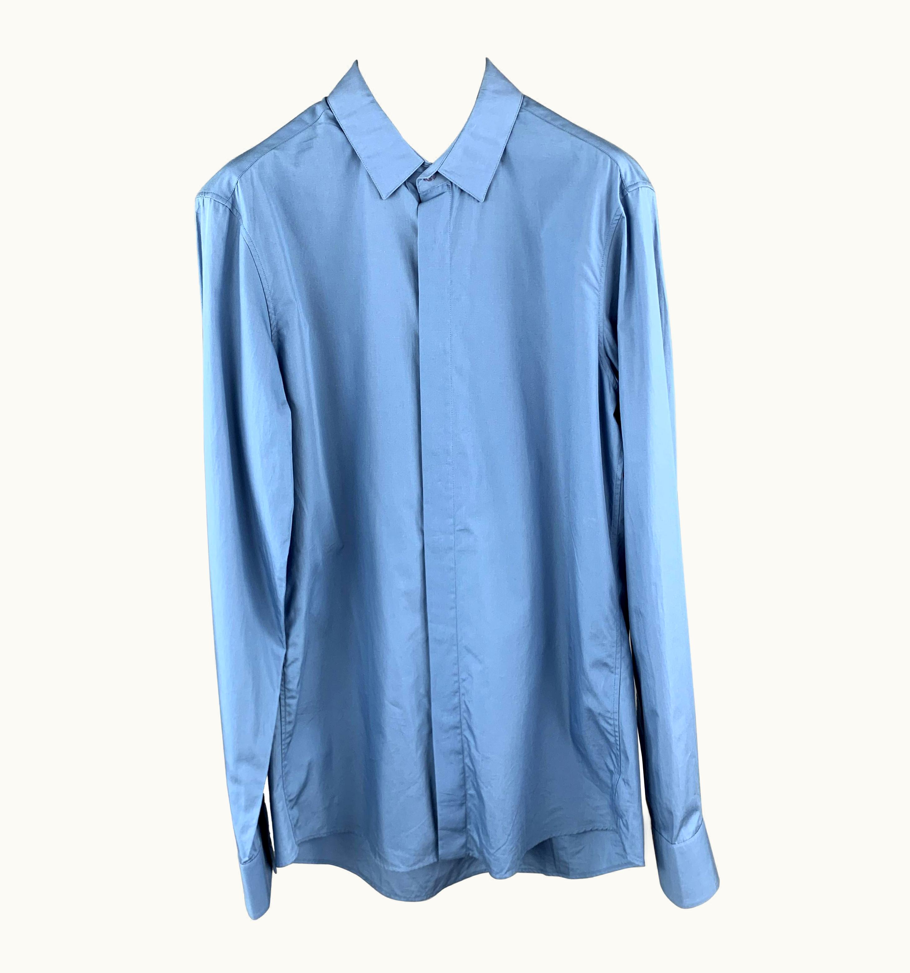 Alexander McQueen Alexander Mcqueen Blue Cotton Long Sleeve Shirt