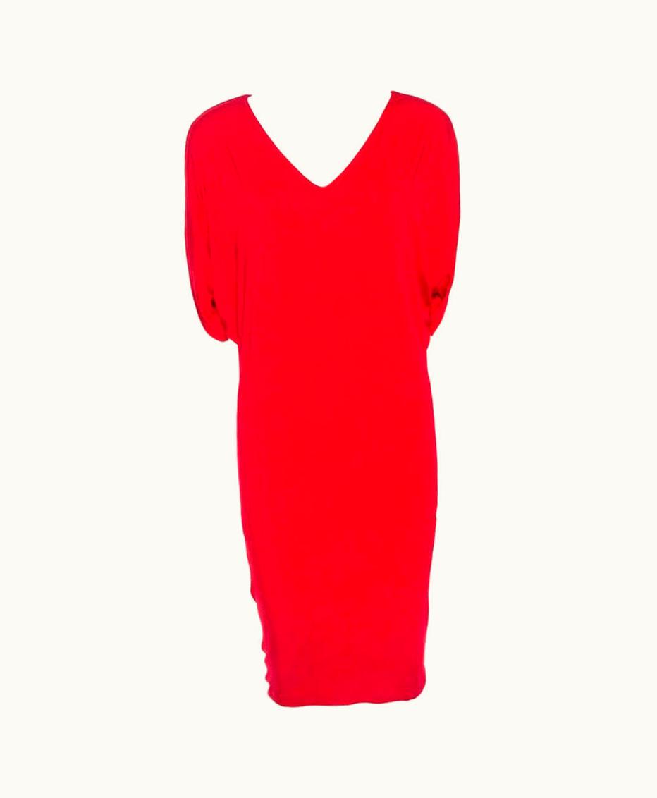 Alexander McQueen Alexander McQueen Red Stretch Knit Sleeveless Fitted Dress