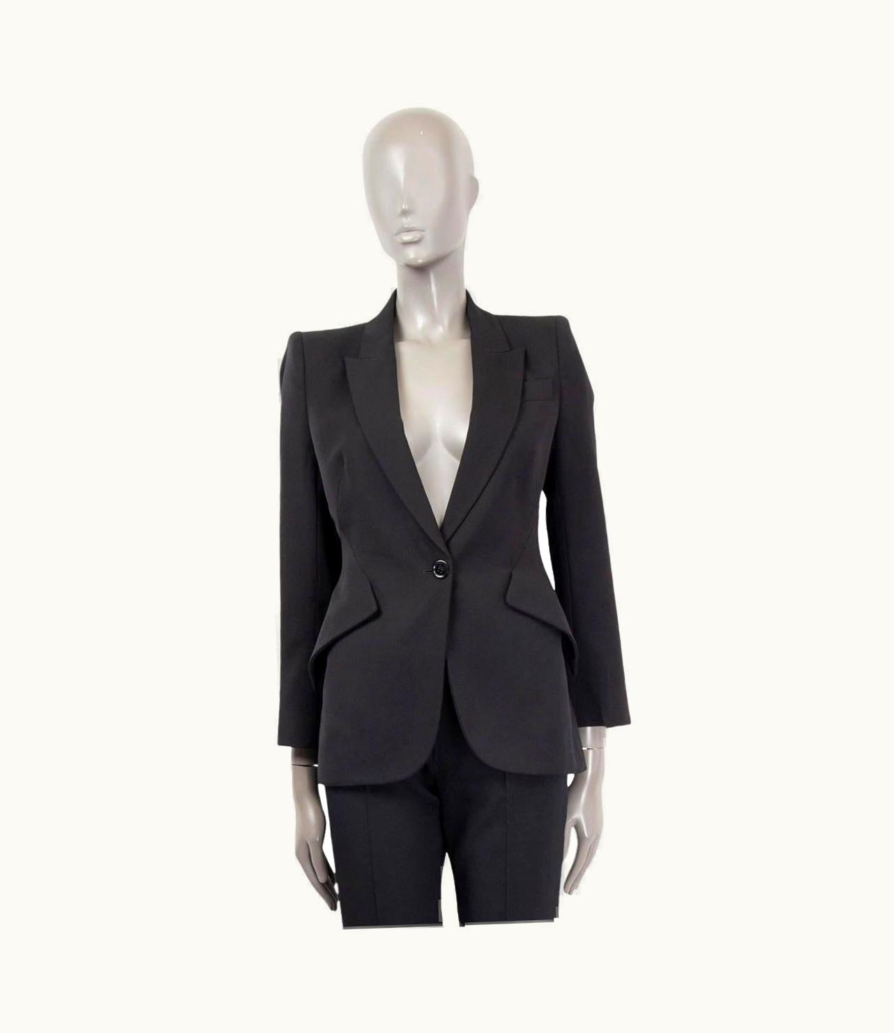 Alexander McQueen Alexander Mcqueen Black Wool Tailored Blazer Jacket
