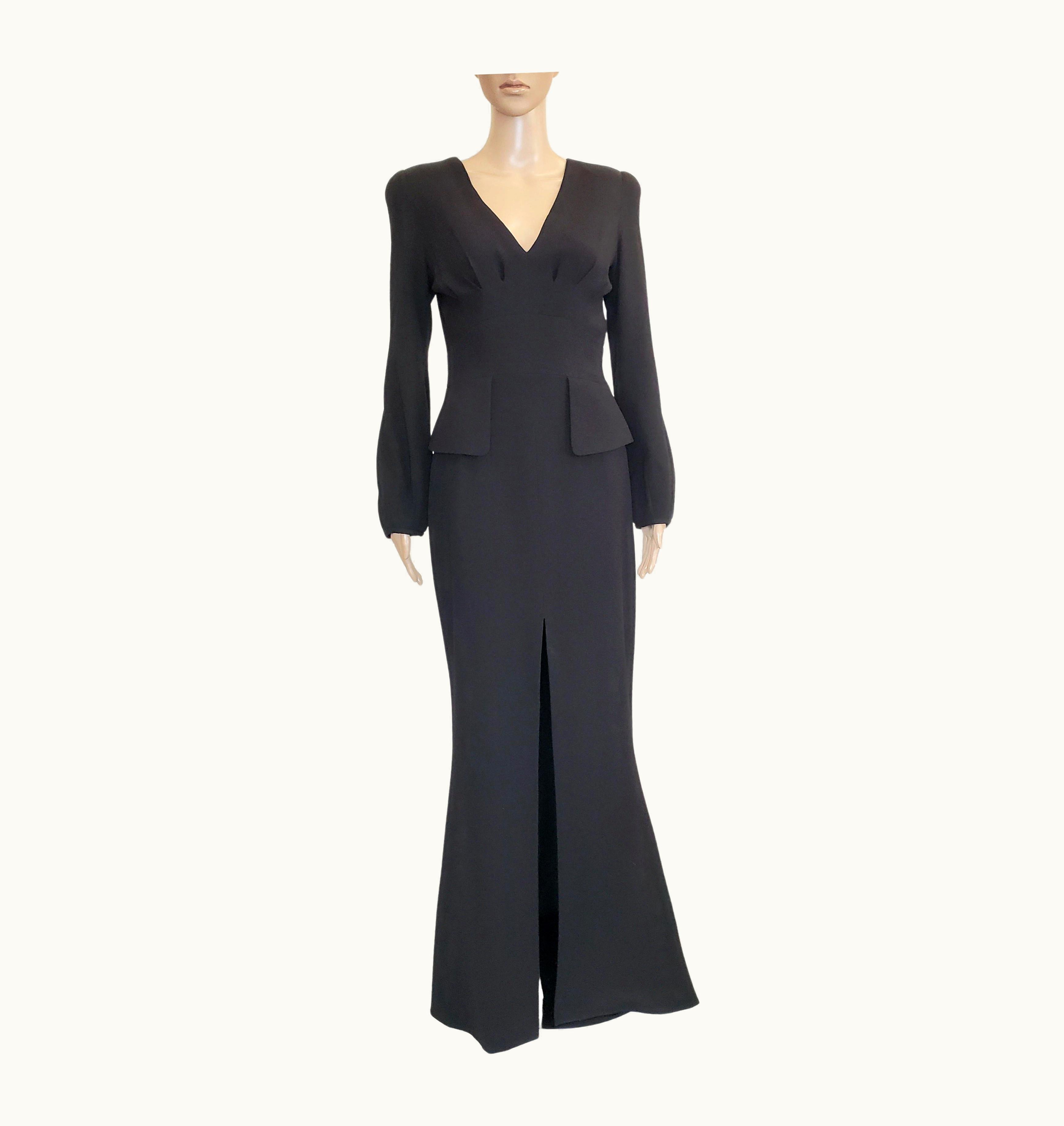 Alexander McQueen Alexander McQueen Black Silk Long Evening Dress