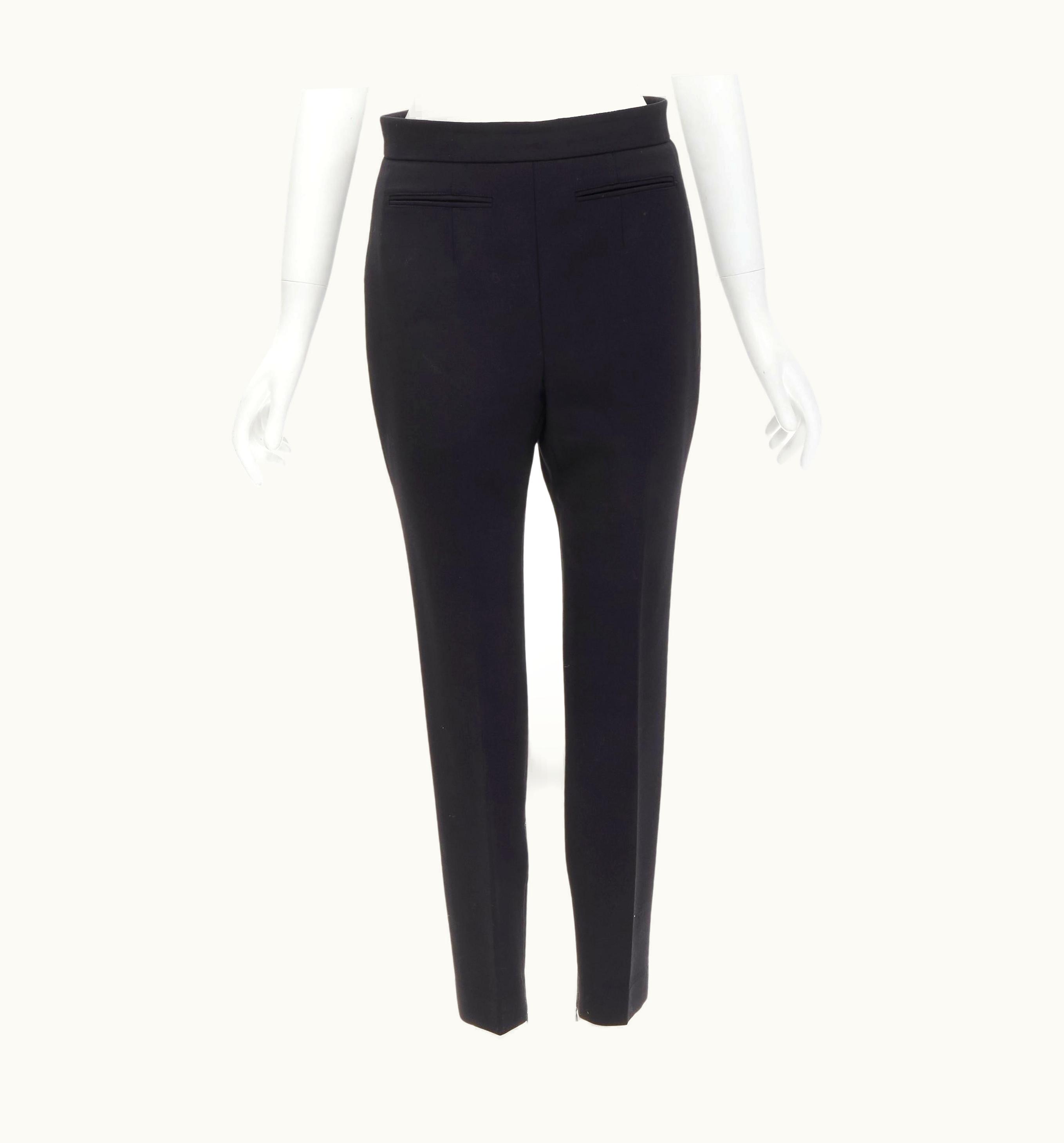 Alexander McQueen Alexander Mcqueen Black Front Slit Pocket Cropped Trousers
