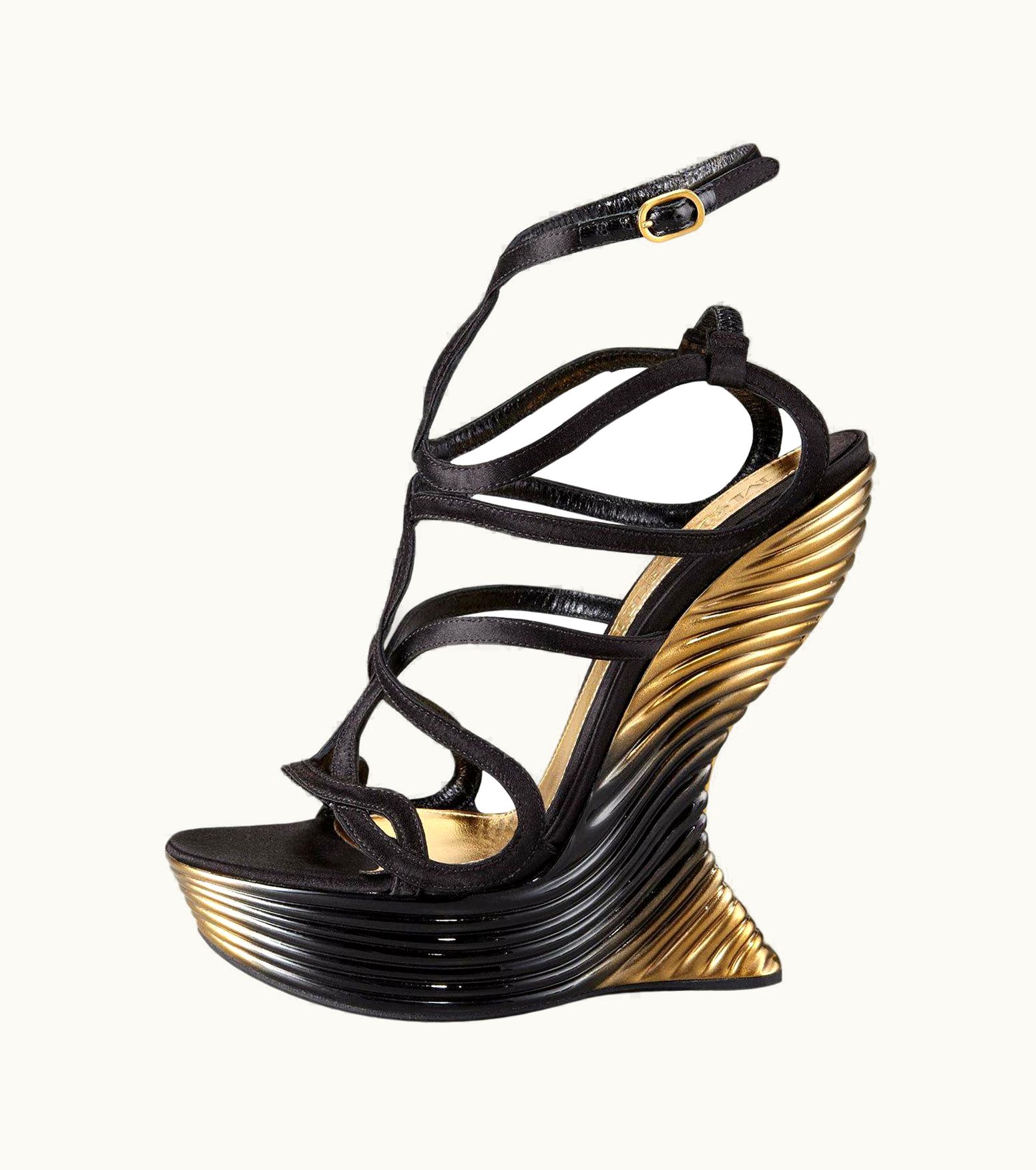 Alexander McQueen Alexander McQueen Oyster Shell Wedge Sandals Shoes