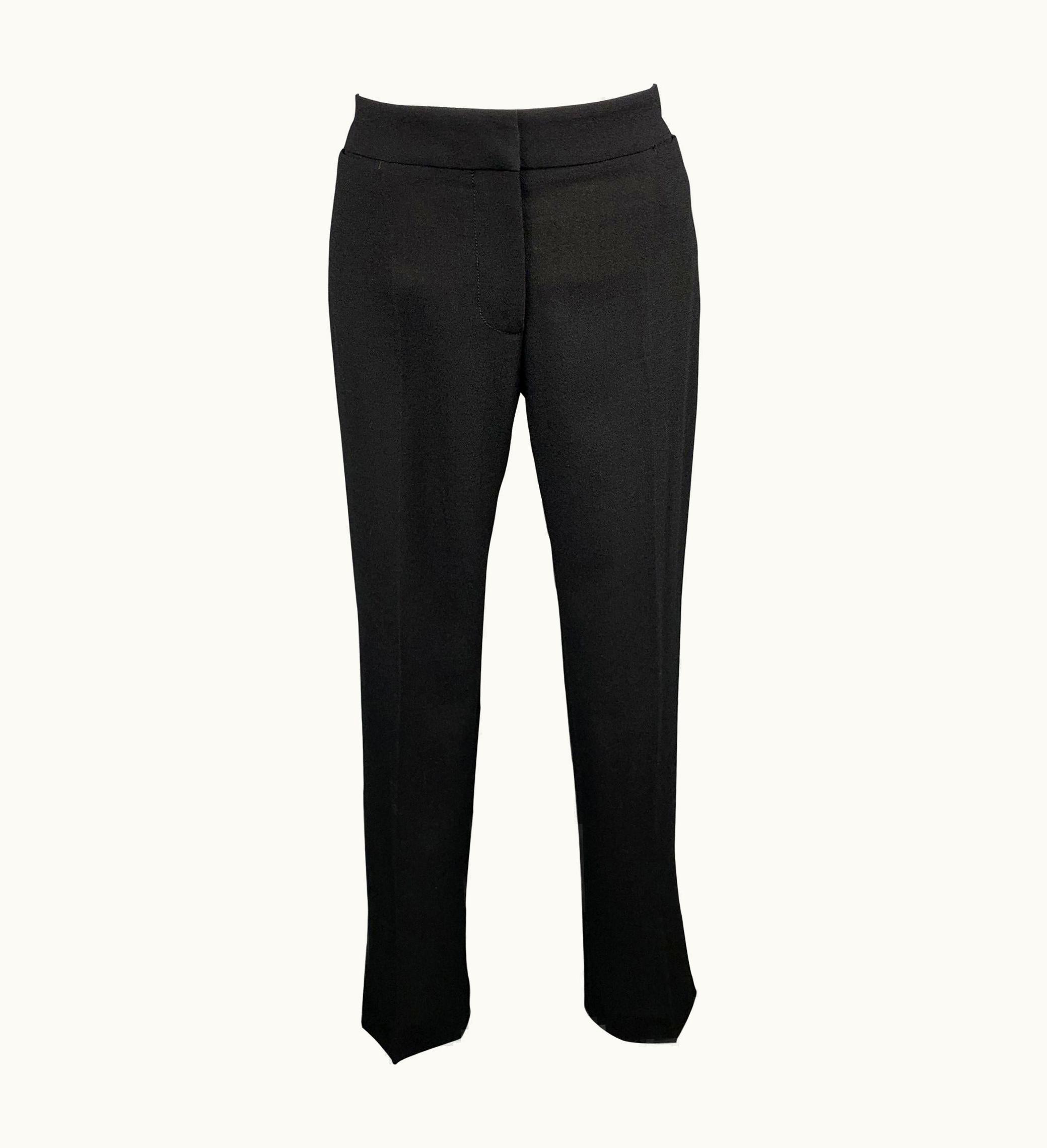 Alexander McQueen Alexander Mcqueen Black Crepe Straight Leg Dress Pants