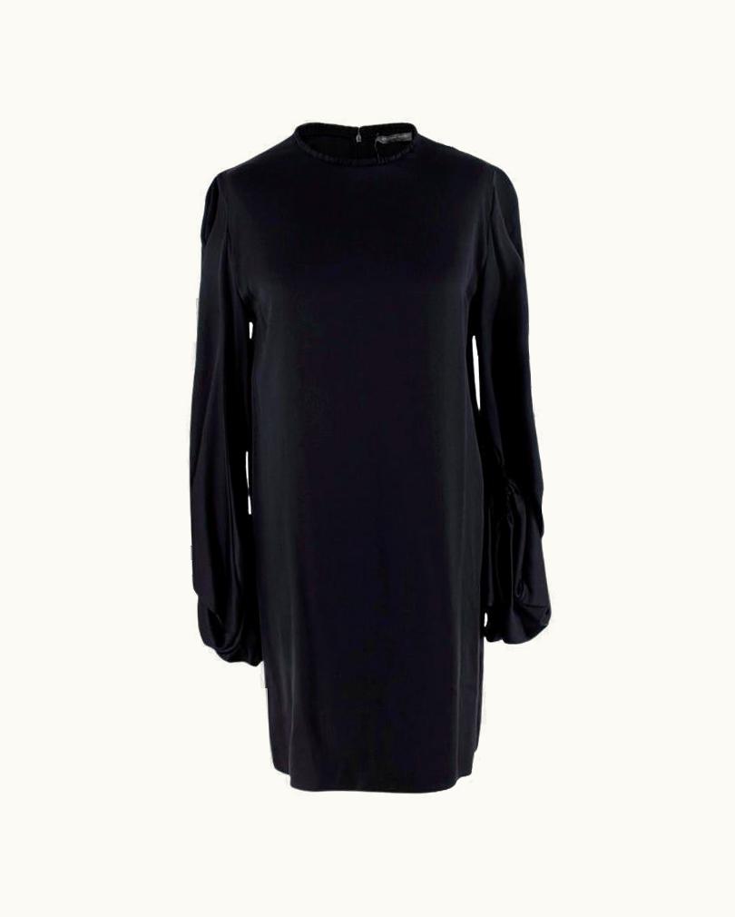 Alexander McQueen Alexander McQueen Black Silk Balloon Sleeve Oversize Blouse/Mini Dress