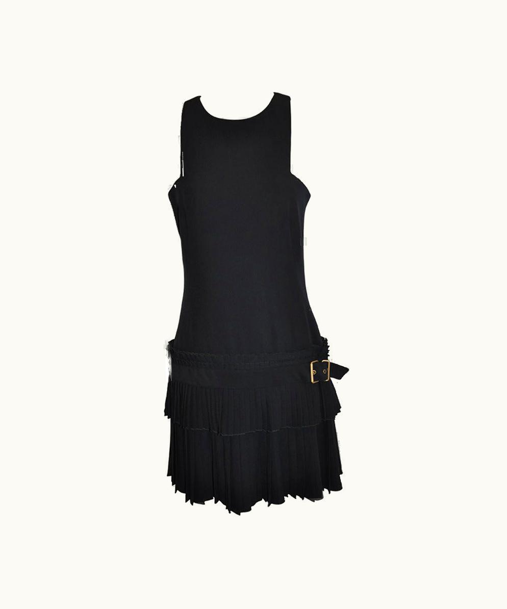 Alexander McQueen Alexander McQueen Fully Lined Black Two-Tiered Cut-Out Dress