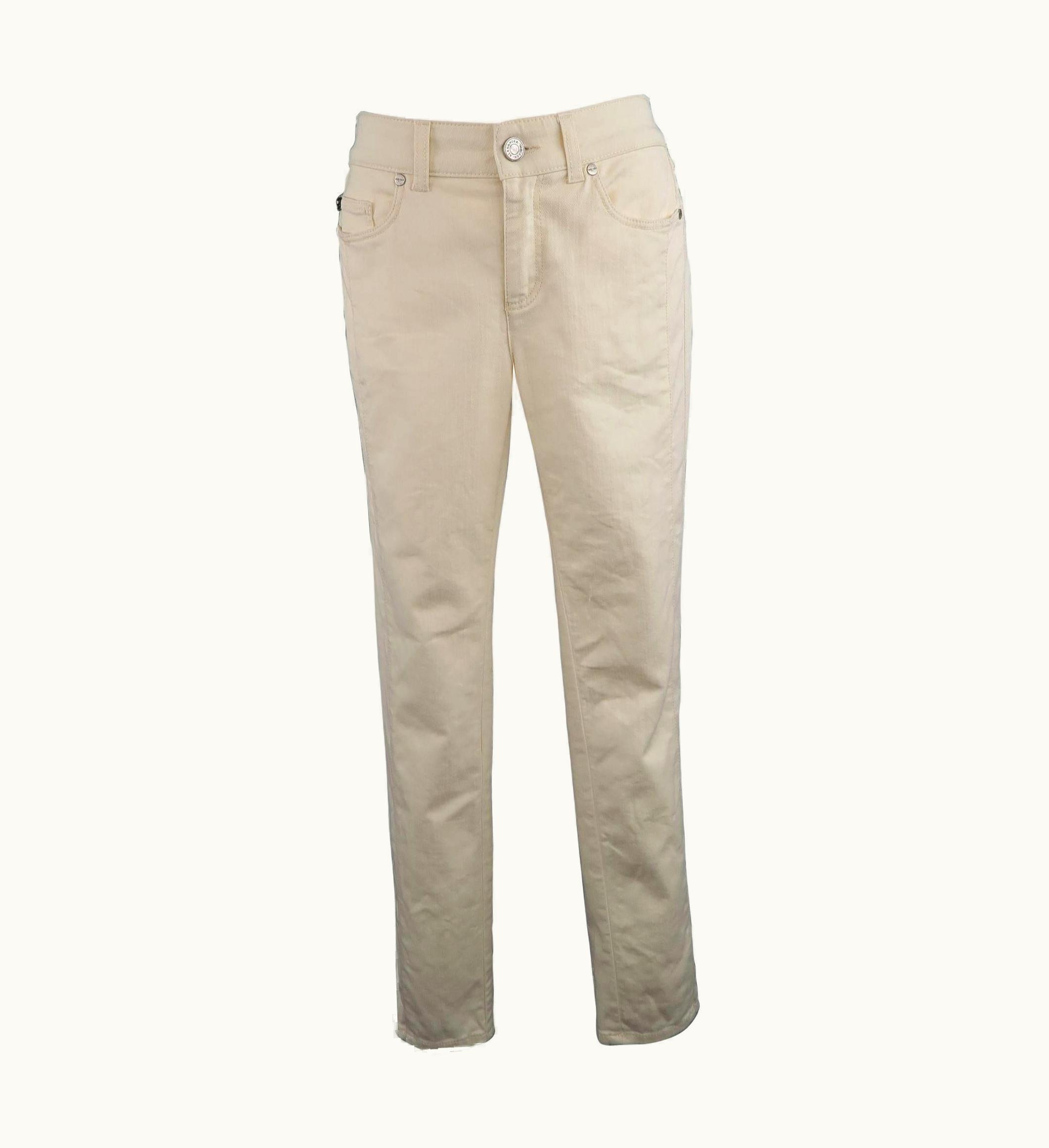 Alexander McQueen Alexander Mcqueen Beige Denim Side Stripe Skinny Jeans