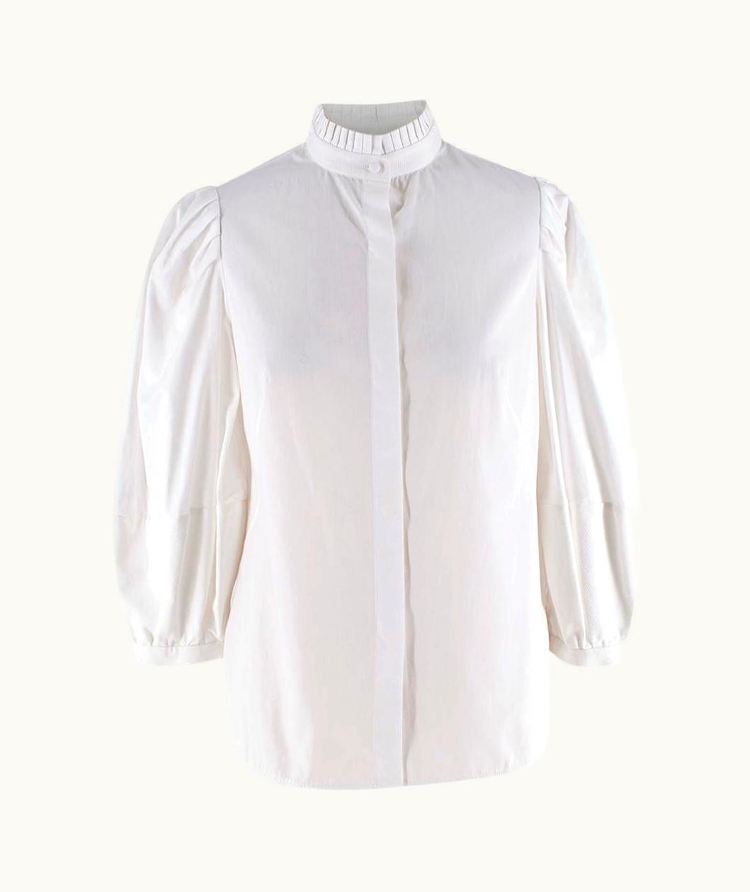 Alexander McQueen Alexander McQueen White Poplin & Waffle Cotton Shirt Us