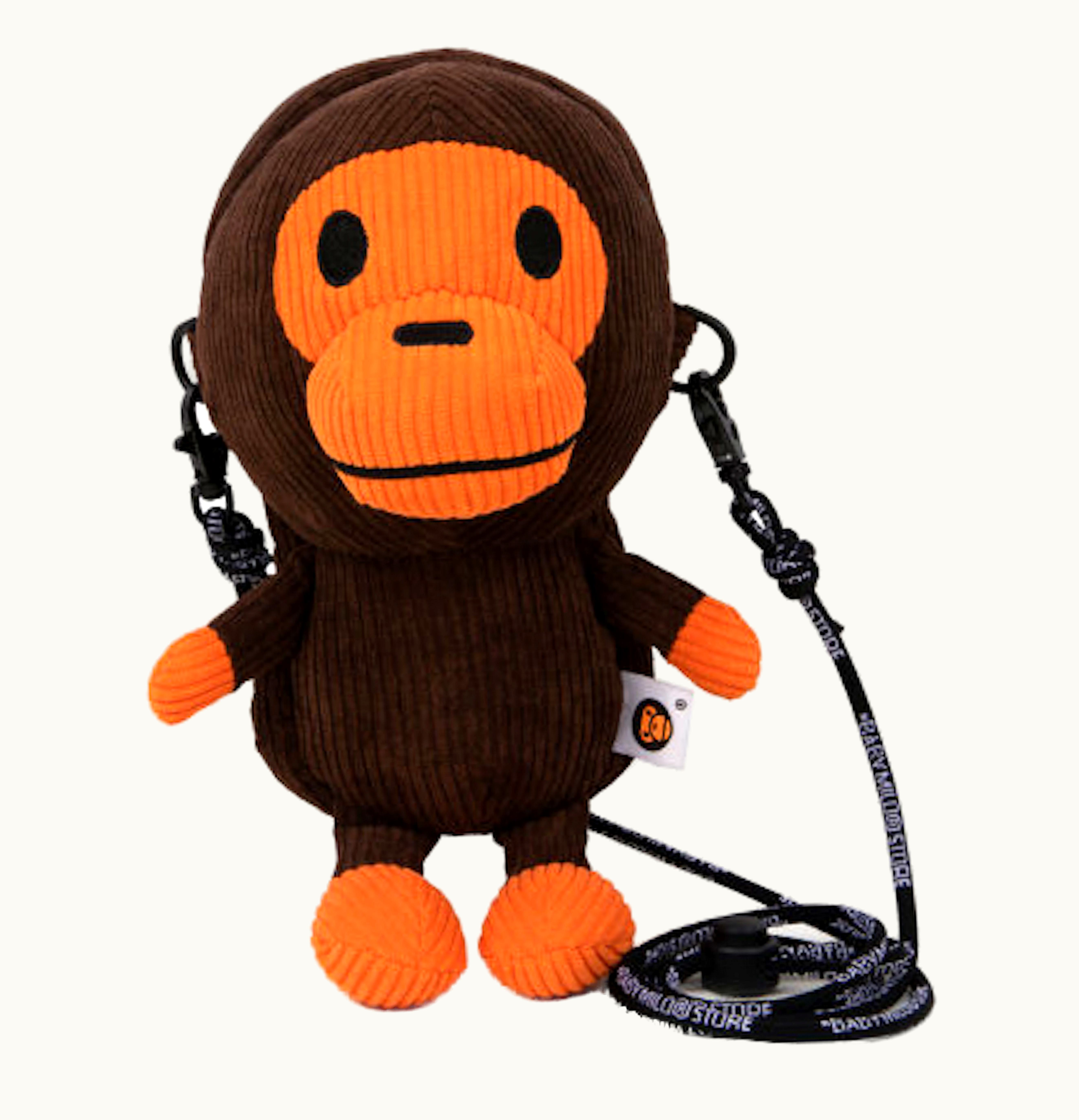 BAPE BAPE Baby Milo Corduroy Plush Mobile Bag Brown