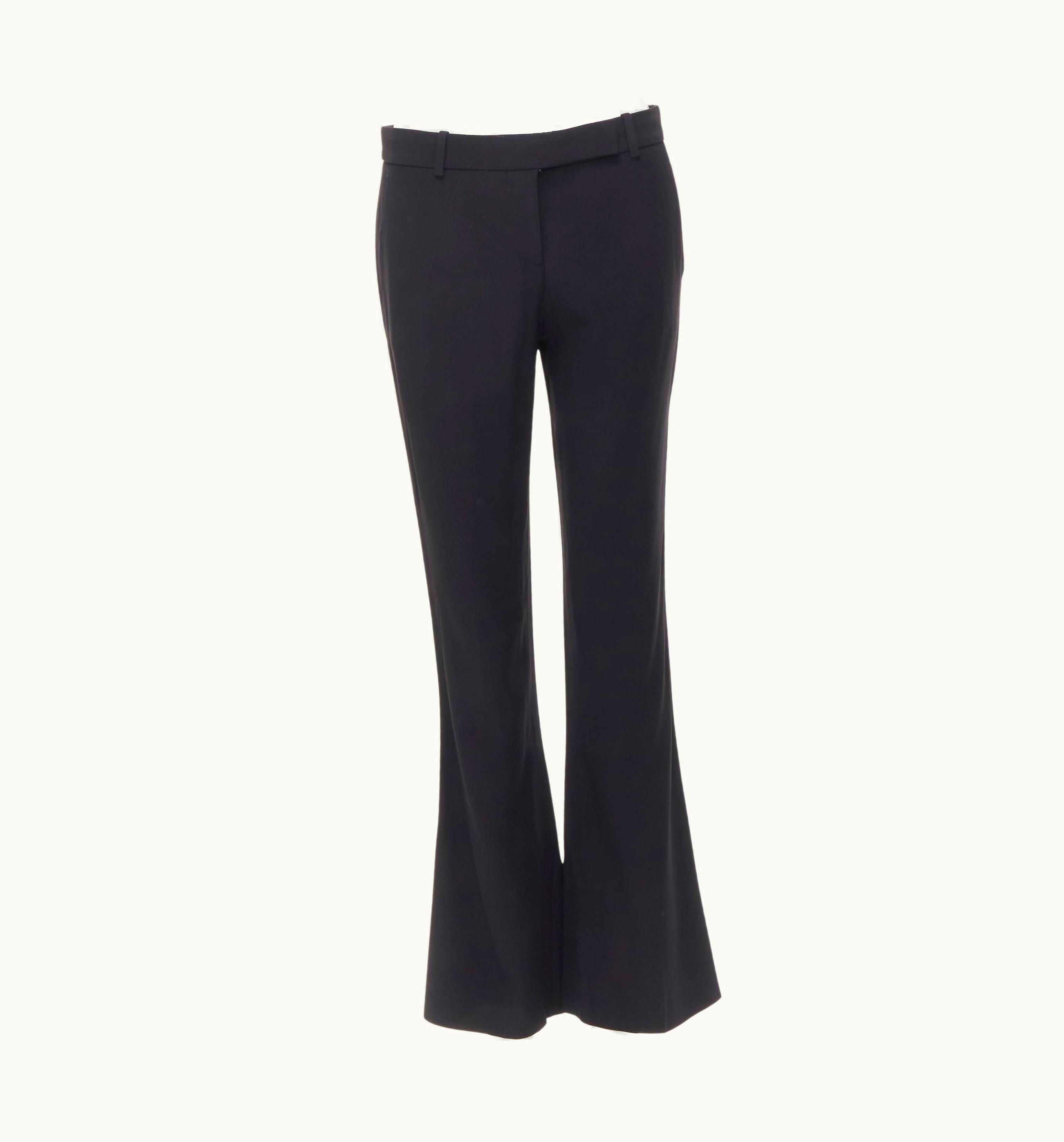 Alexander McQueen Alexander Mcqueen Black Acetate Rayon Bell Flared Crop Trousers