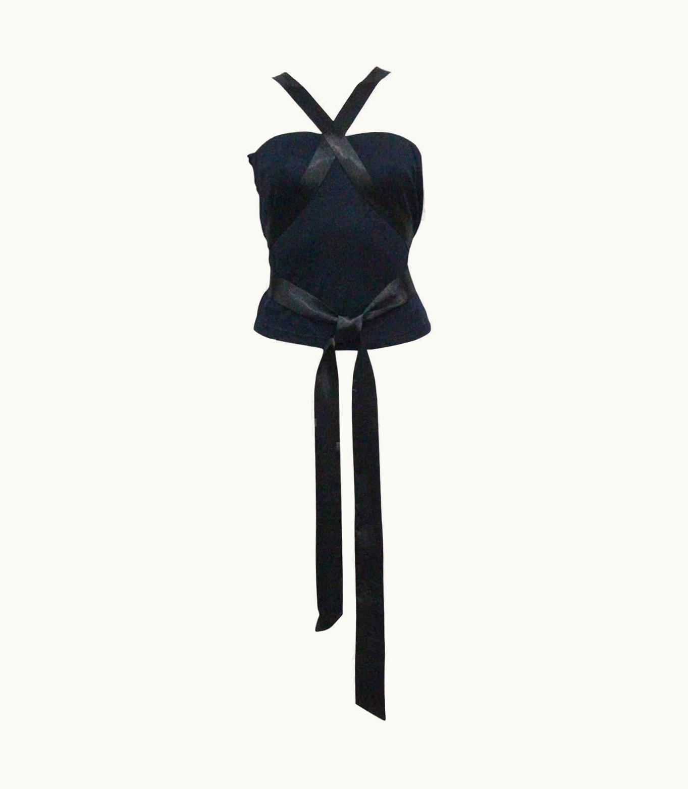 Alexander McQueen Alexander McQueen Black Jersey And Satin Bondage Evening Vest, C. 1990s