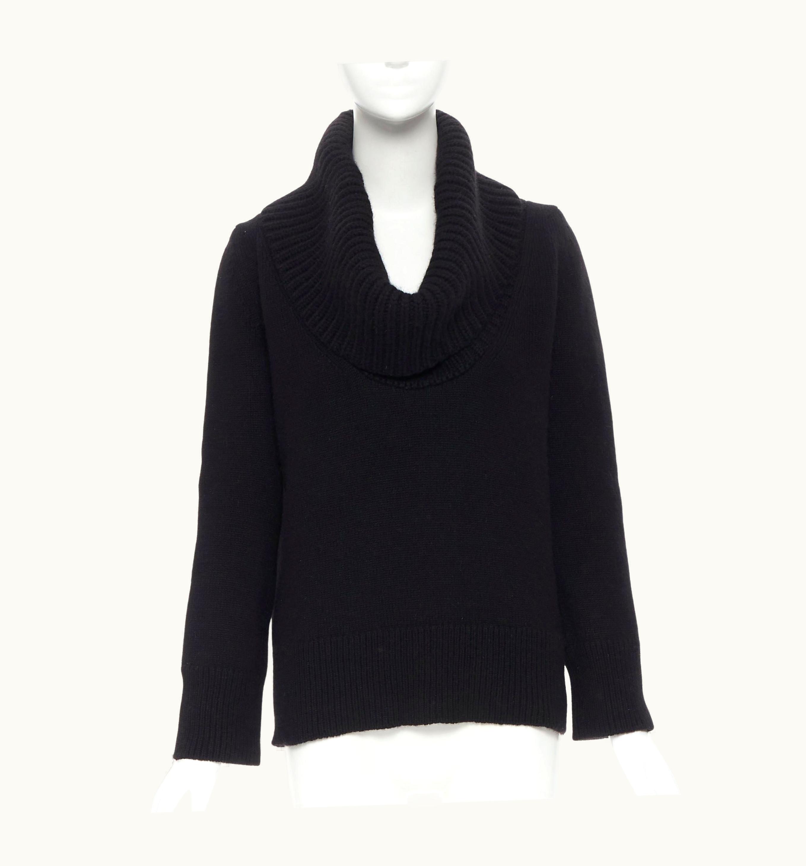 Alexander McQueen Alexander Mcqueen Black Wool Angora Blend Ribbed Turtleneck Sweater