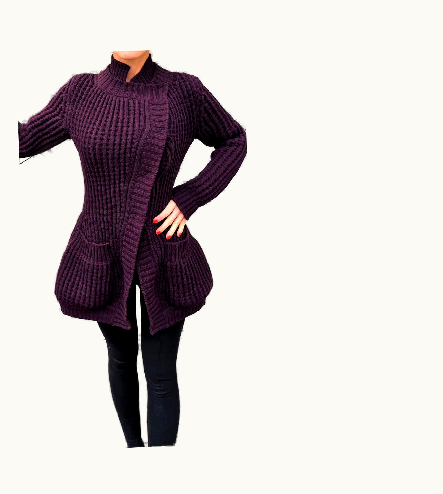 Alexander McQueen Alexander McQueen Cable Knit Knitted Structure Wool Pullover Sweater Coat Dress