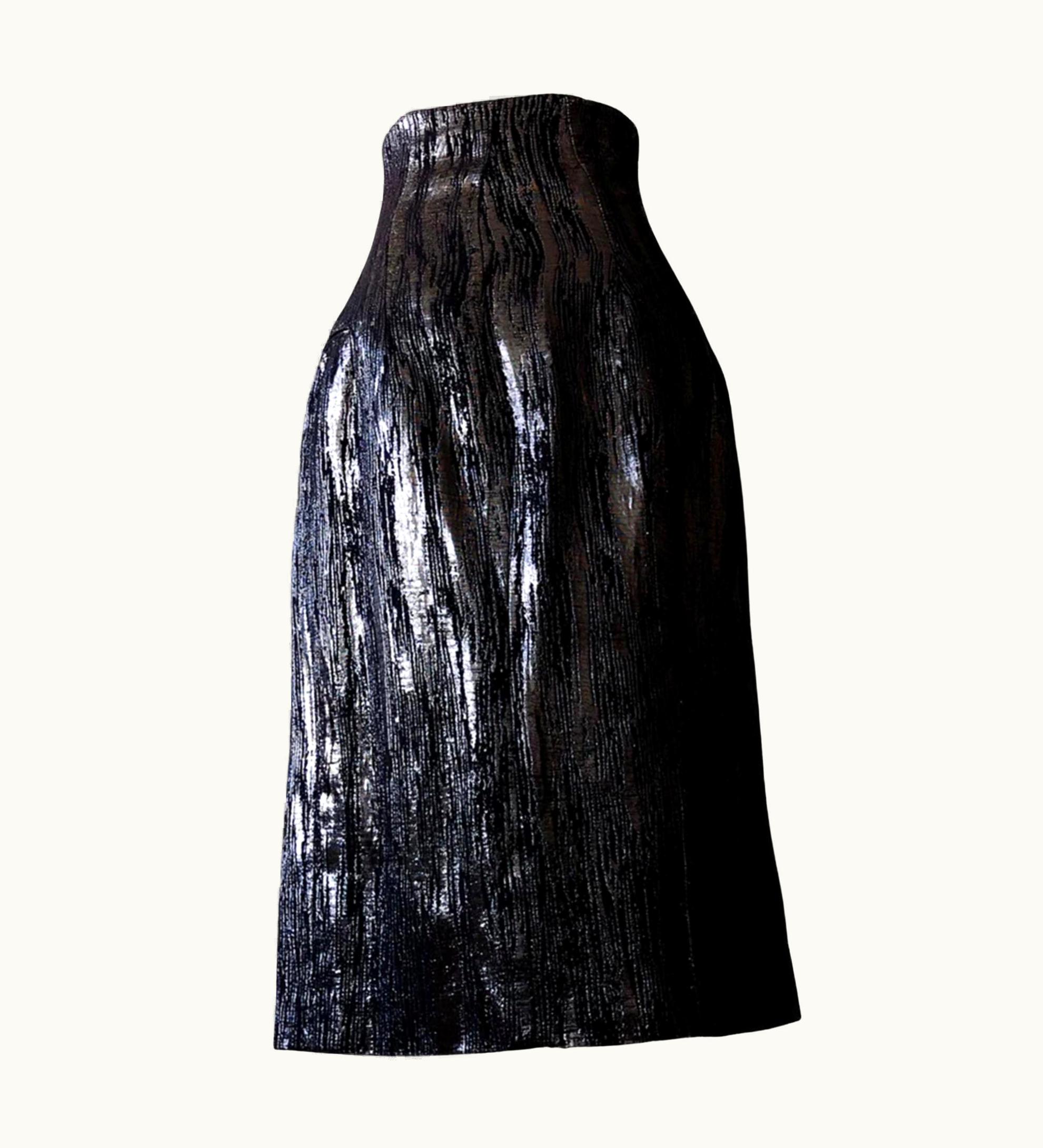 Alexander McQueen Rare Alexander McQueen AW2009 The Horn Of Plenty Skirt Silver Metallic