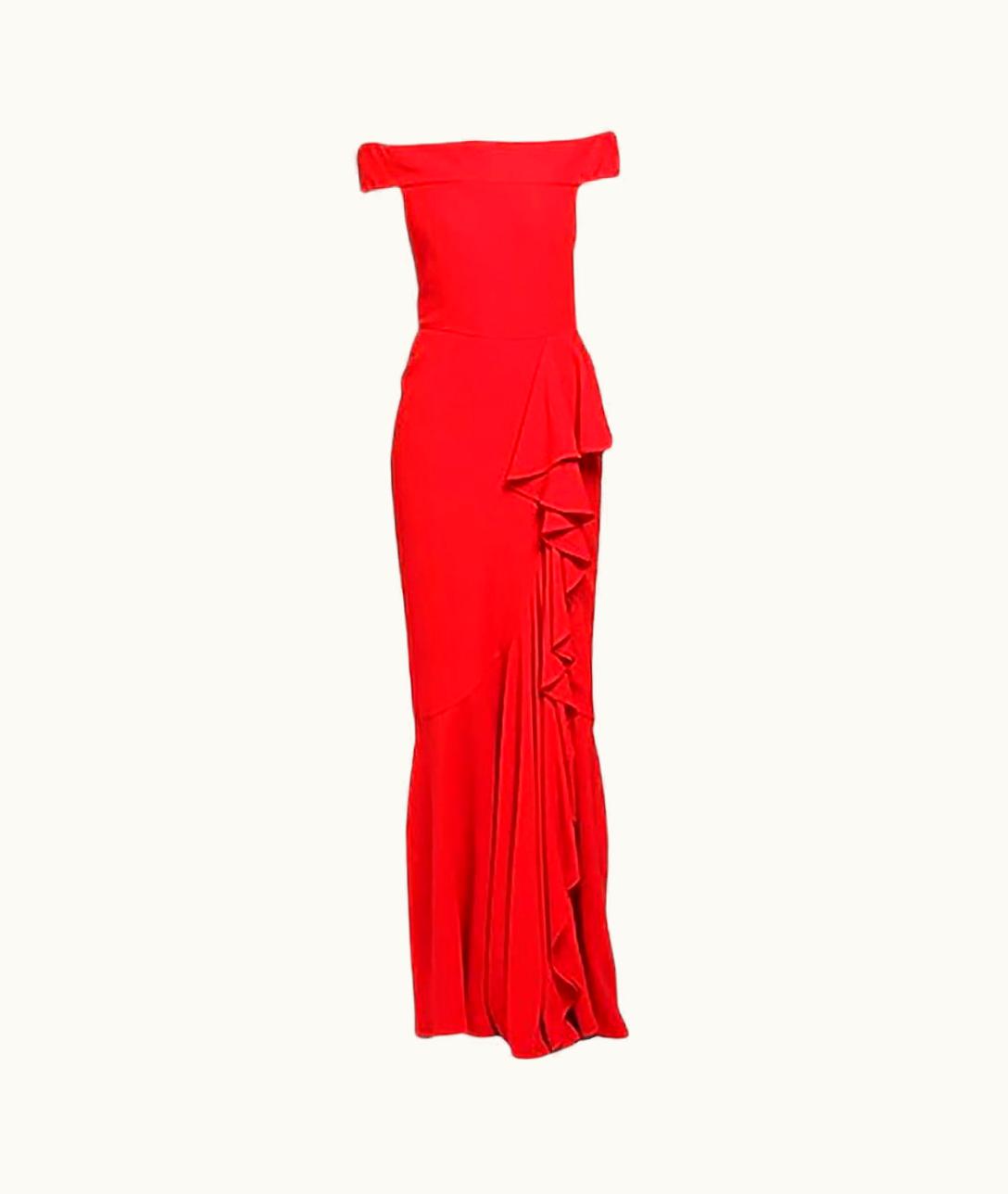 Alexander McQueen Alexander Mcqueen Red Ruffle Viscose Long Dress