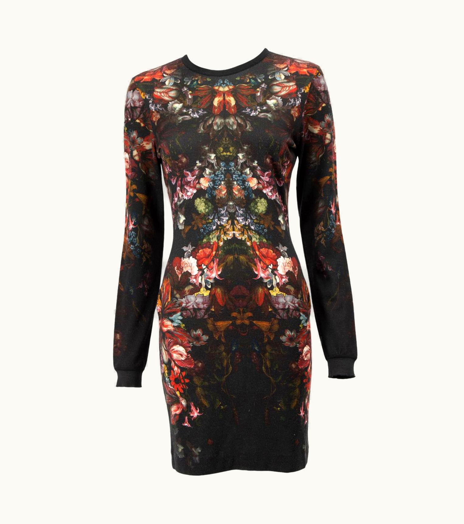 Alexander McQueen Alexander McQueen Women' Long Sleeved Black Floral Patterned Wool