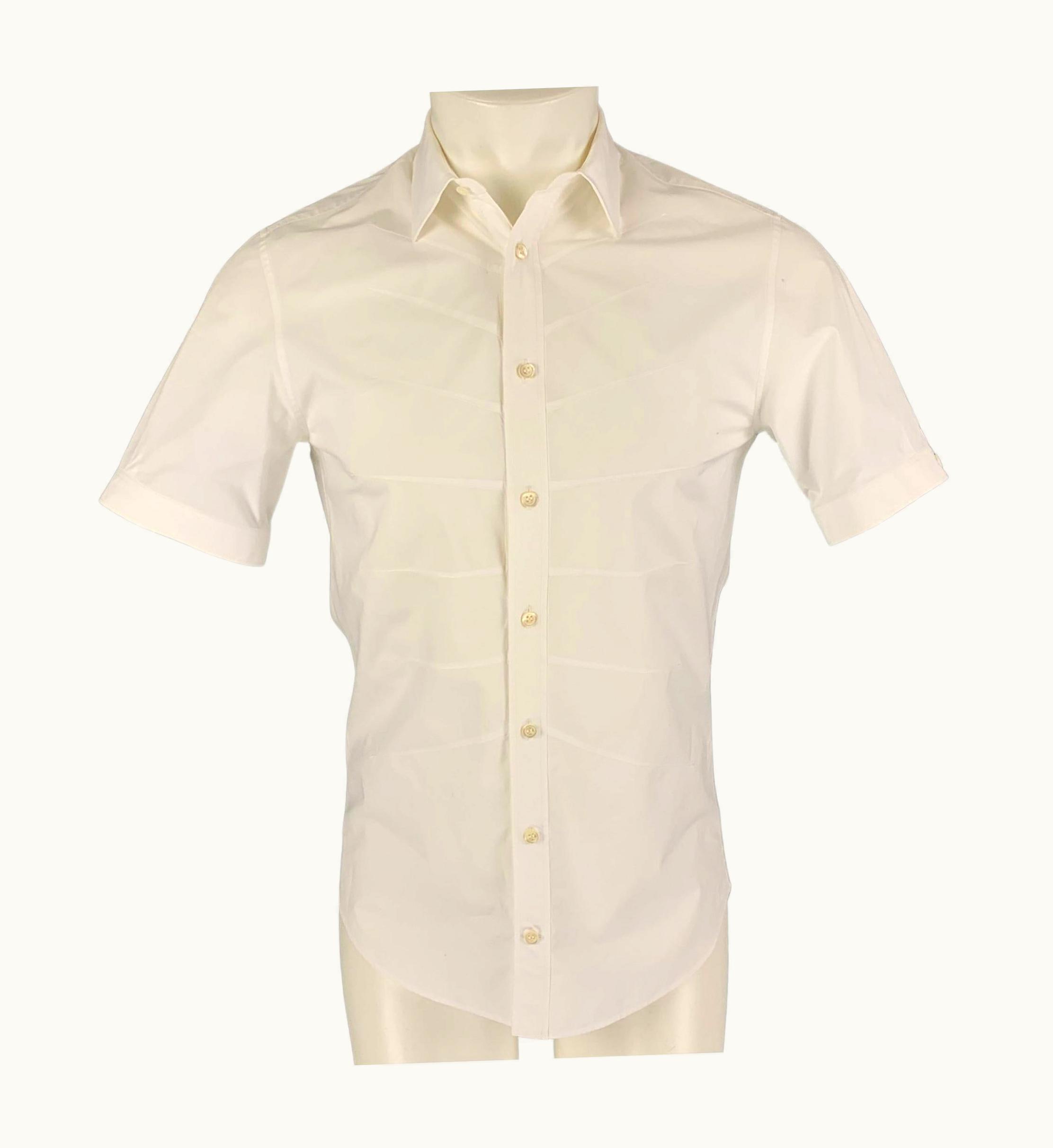 Alexander McQueen Alexander Mcqueen White Cotton Button Up Short Sleeve Shirt
