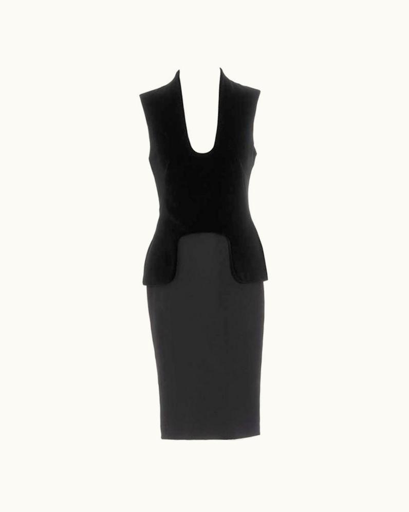 Alexander McQueen Alexander Mcqueen Black Velvet Bodice Dress Super MODEL' Choice