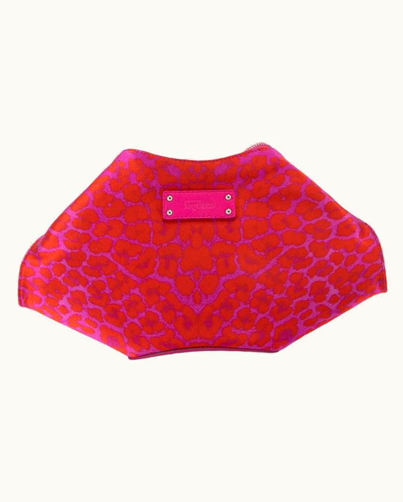 Alexander McQueen Alexander McQueen Women' Pink & Red Leopard Print De Manta Clutch Bag