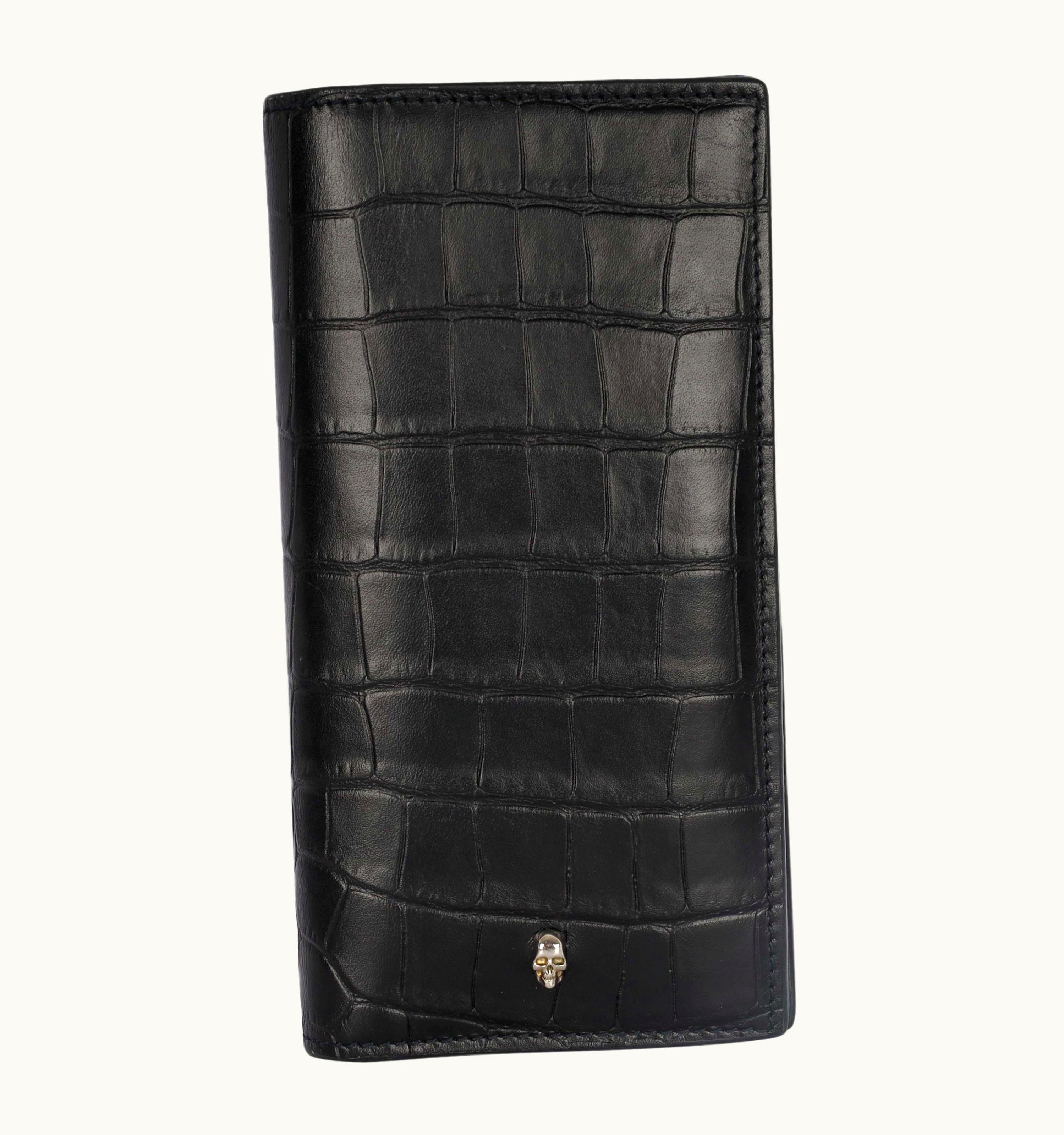 Alexander McQueen Alexander McQueen Black Croc Embossed Long Wallet - '20s