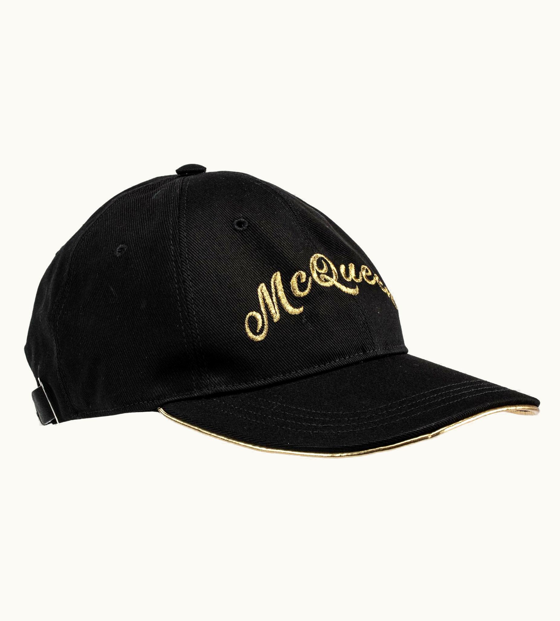 Alexander McQueen Alexander McQueen Embroidered Cap Black & Gold