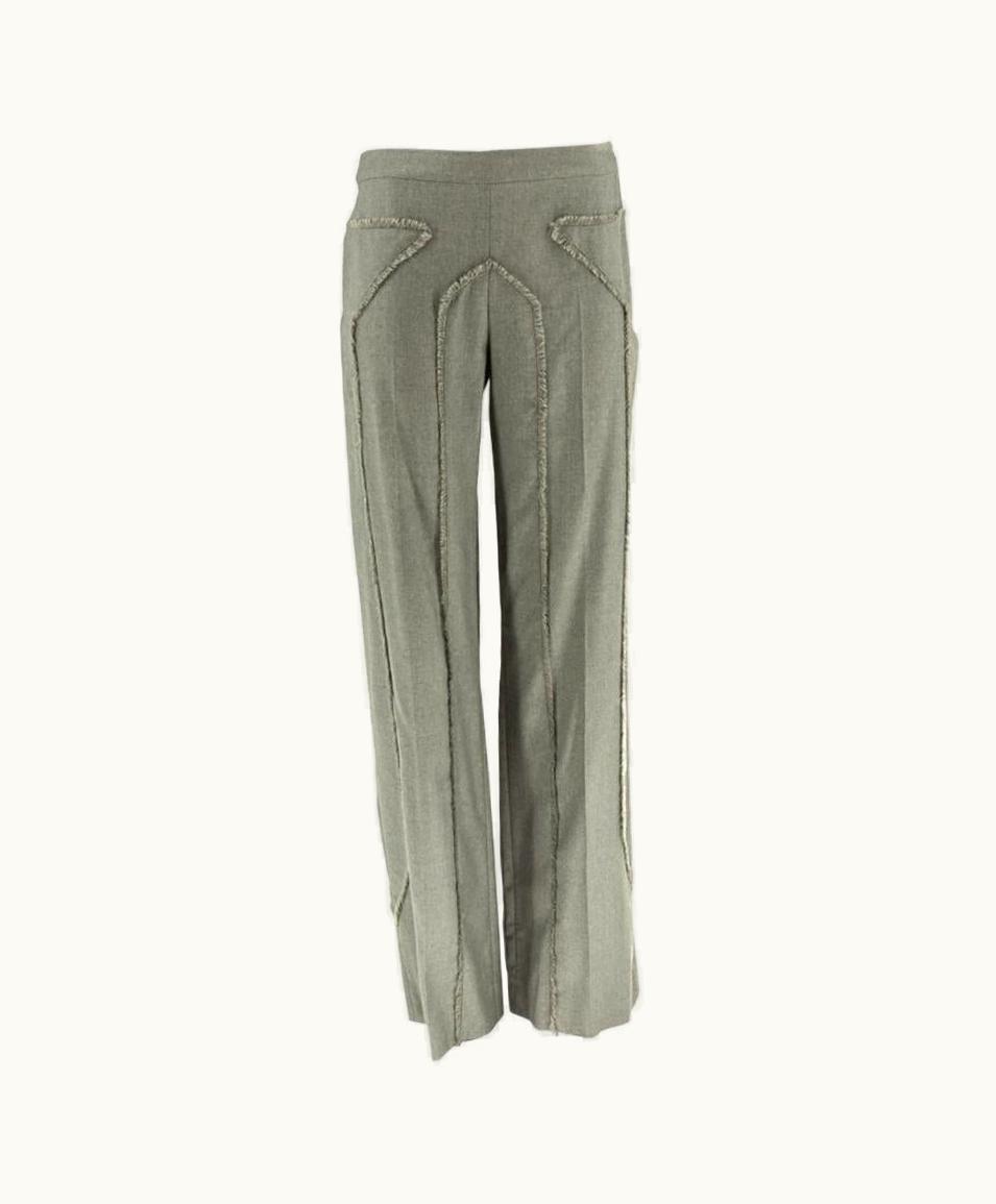 Alexander McQueen 1990' Alexander McQueen Grey Fine Wool Flannel Trousers