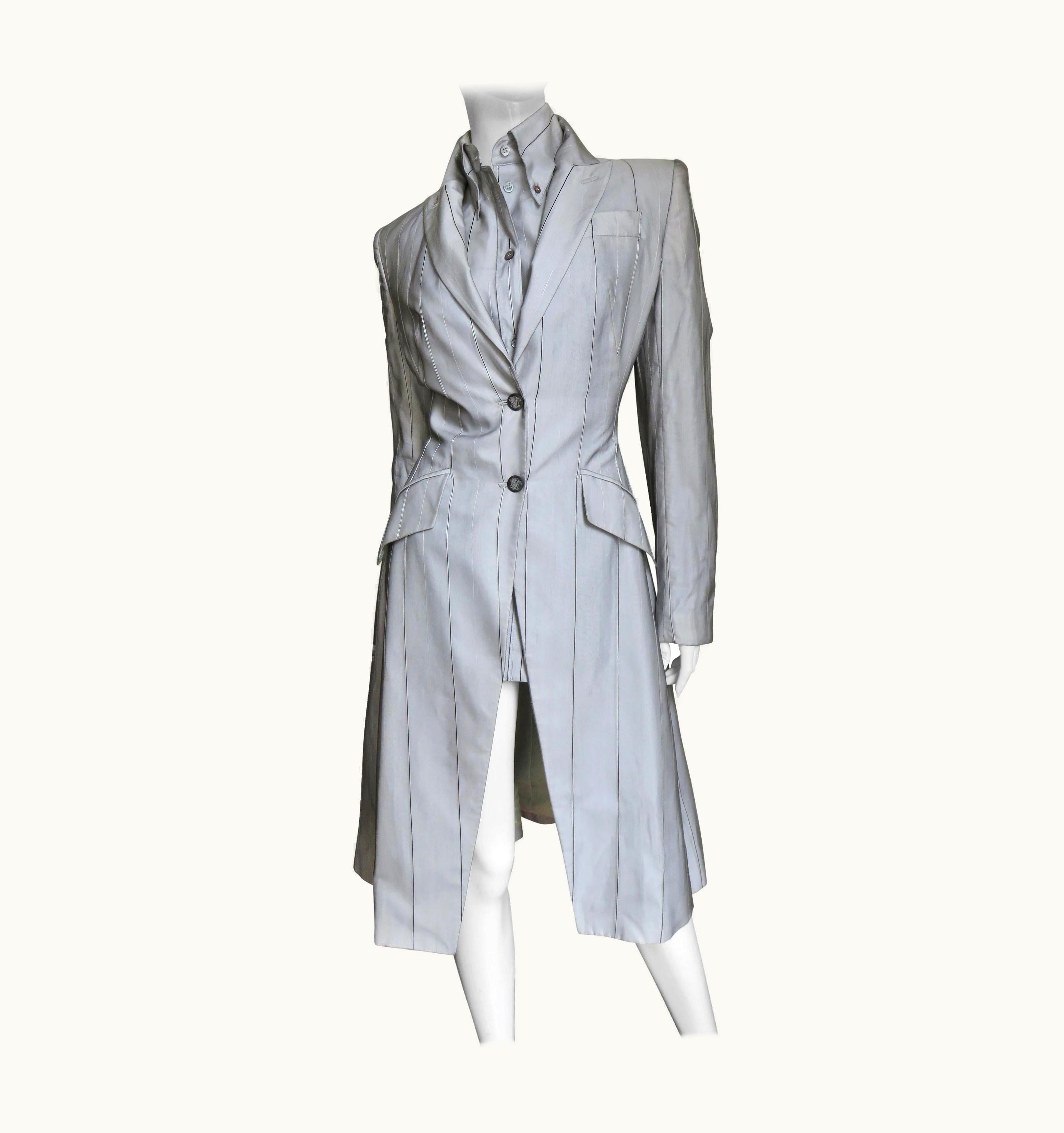 Alexander McQueen Alexander McQueen 1999 Silk Shirt And Long Jacket