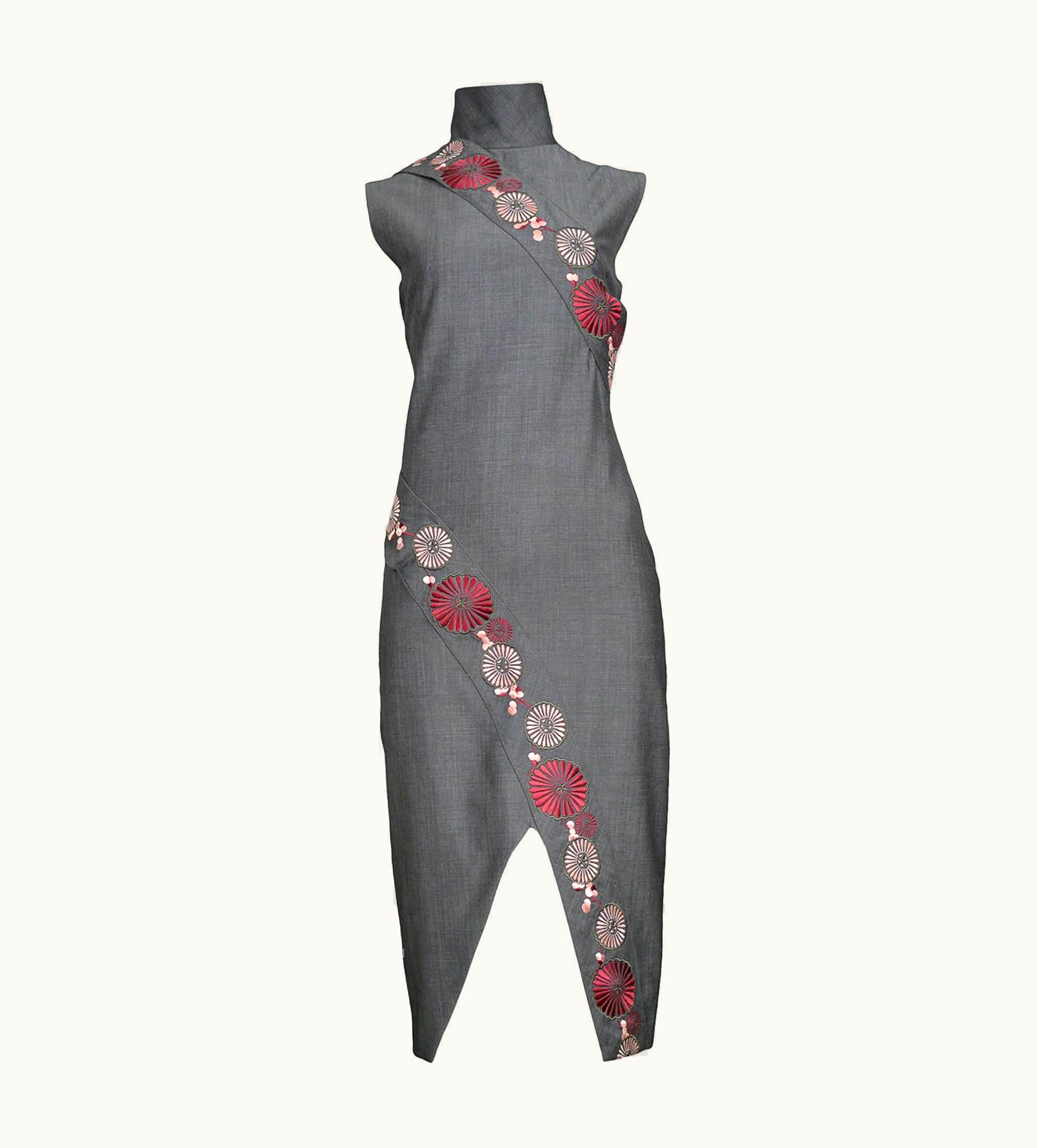 Alexander McQueen Vintage Runway Alexander McQueen 2001 Floral Cheongsam Inspired Dress