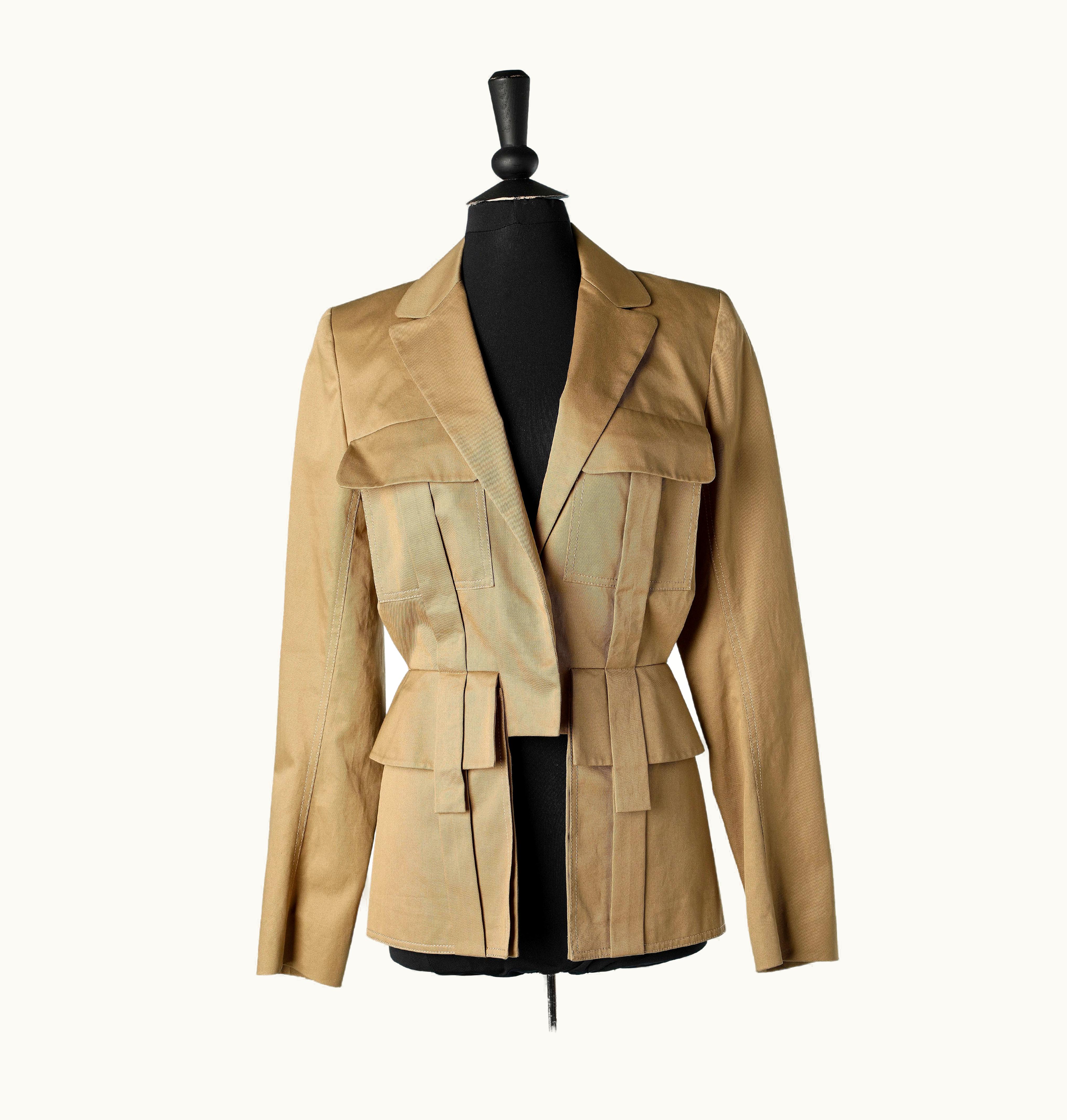 Alexander McQueen Brown Single-breasted Cotton Jacket And Cut-work In The Front Alexander McQueen